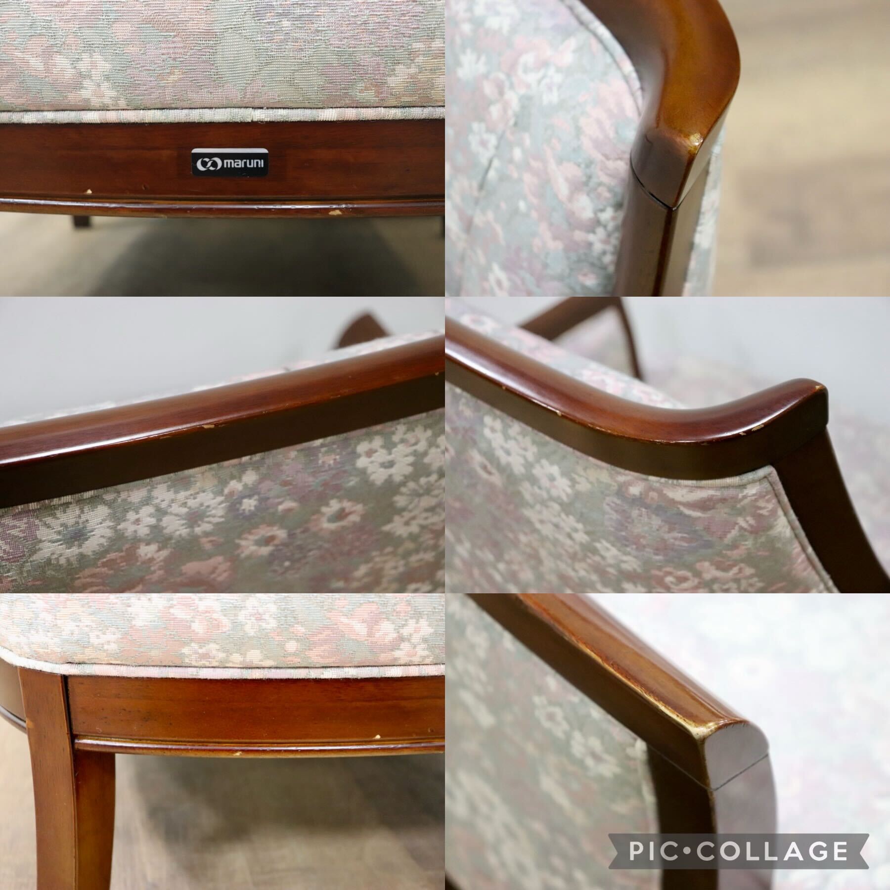 GMHS60D○maruni / マルニ 地中海 サランテ 1人掛けソファ シングルソファ アームソファ ファブリック 花柄 応接 エレガント 定価約18万