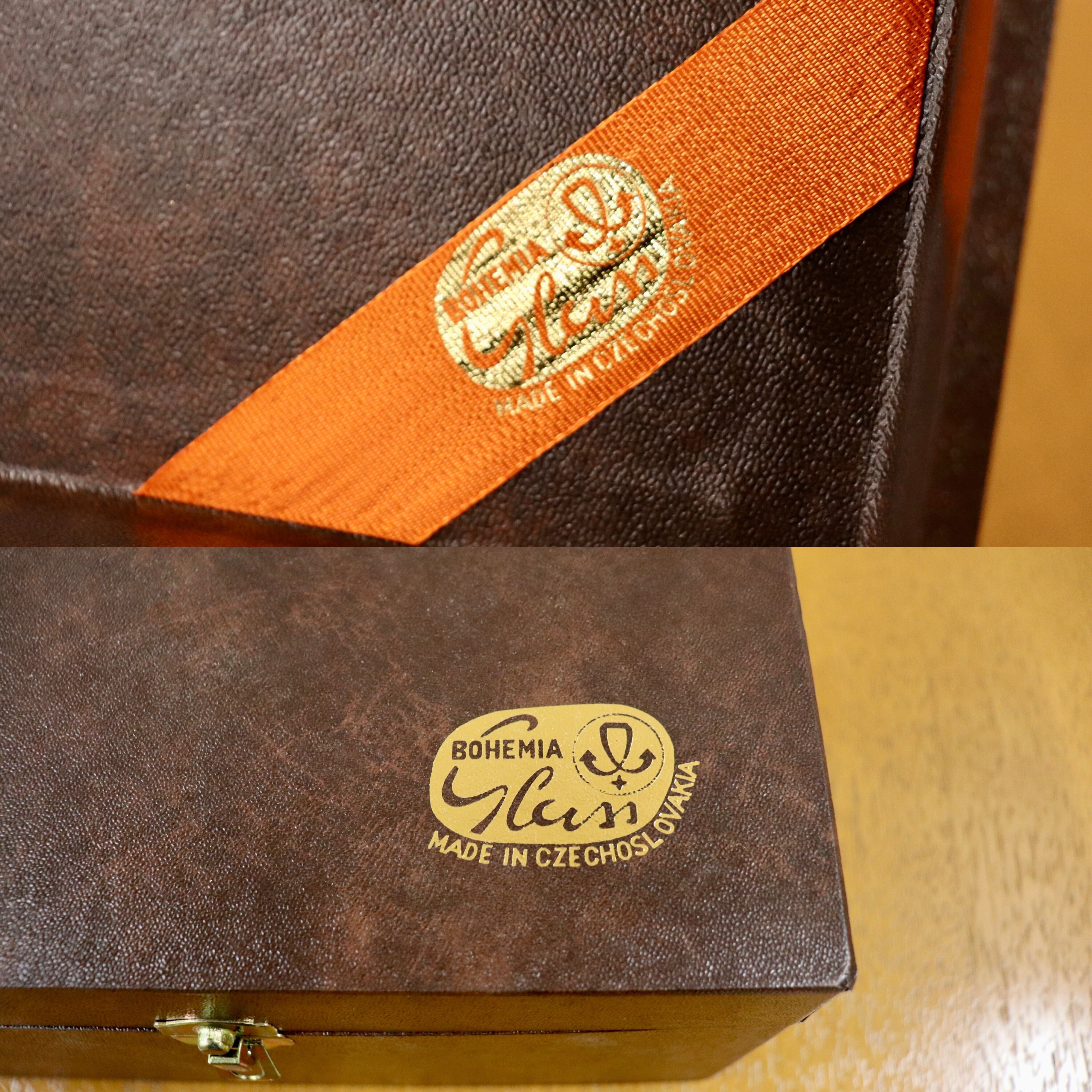 GMHO71○BOHEMIA / ボヘミア フラワーベース 花瓶 箱付 クリア クリスタル ハンドカット チェコスロバキア製 ボヘミアングラス