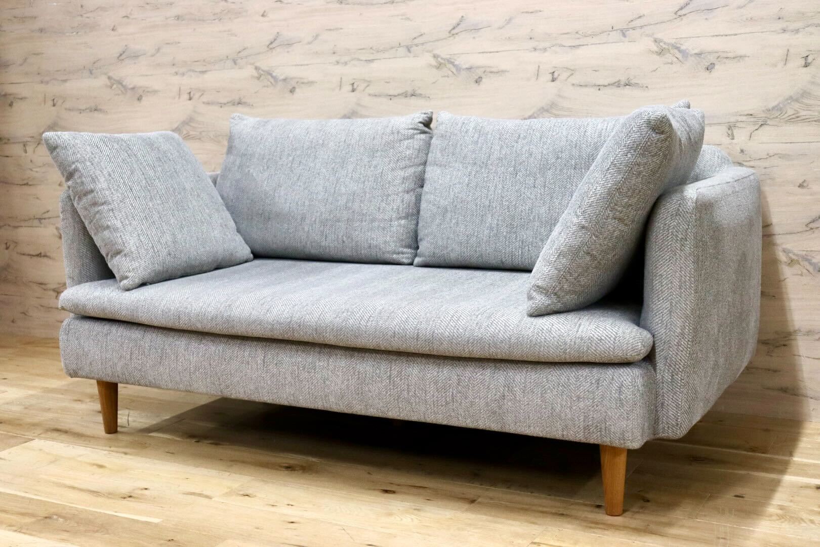 GMHK806○unico / ウニコ RAUFA ラウファ 2.5人掛けソファ ラブソファ カバーリング ファブリック フェザー 北欧スタイル 定価約11.9万