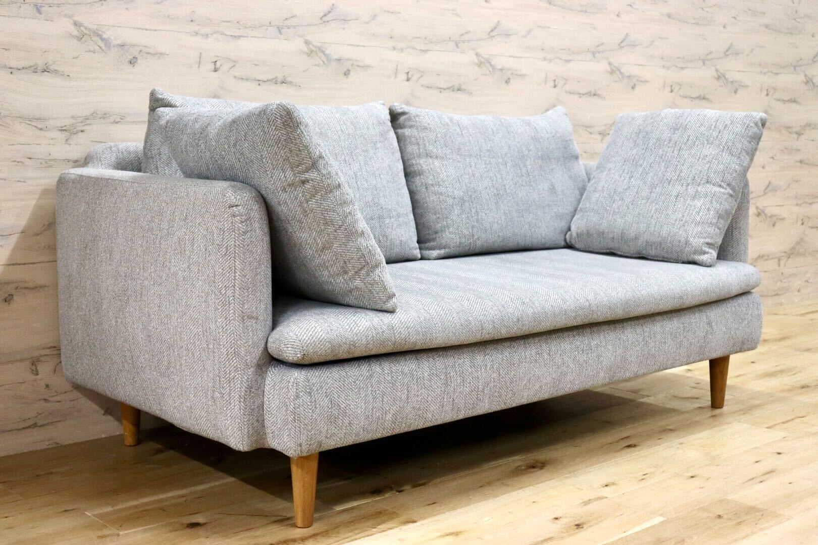 GMHK806○unico / ウニコ RAUFA ラウファ 2.5人掛けソファ ラブソファ カバーリング ファブリック フェザー 北欧スタイル 定価約11.9万