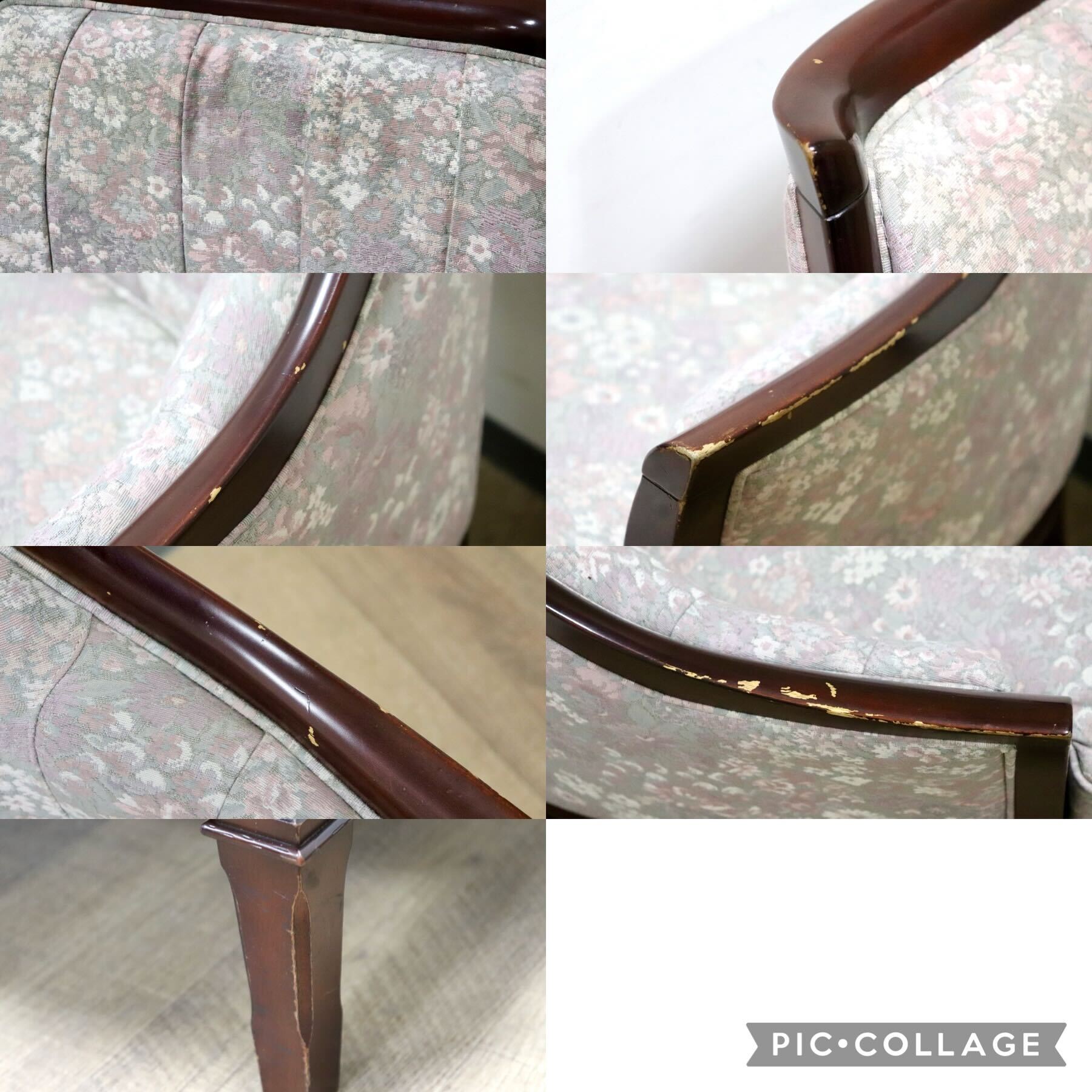 GMHS60E○maruni / マルニ 地中海 サランテ 1人掛けソファ シングルソファ アームソファ ファブリック 花柄 応接 エレガント 定価約18万