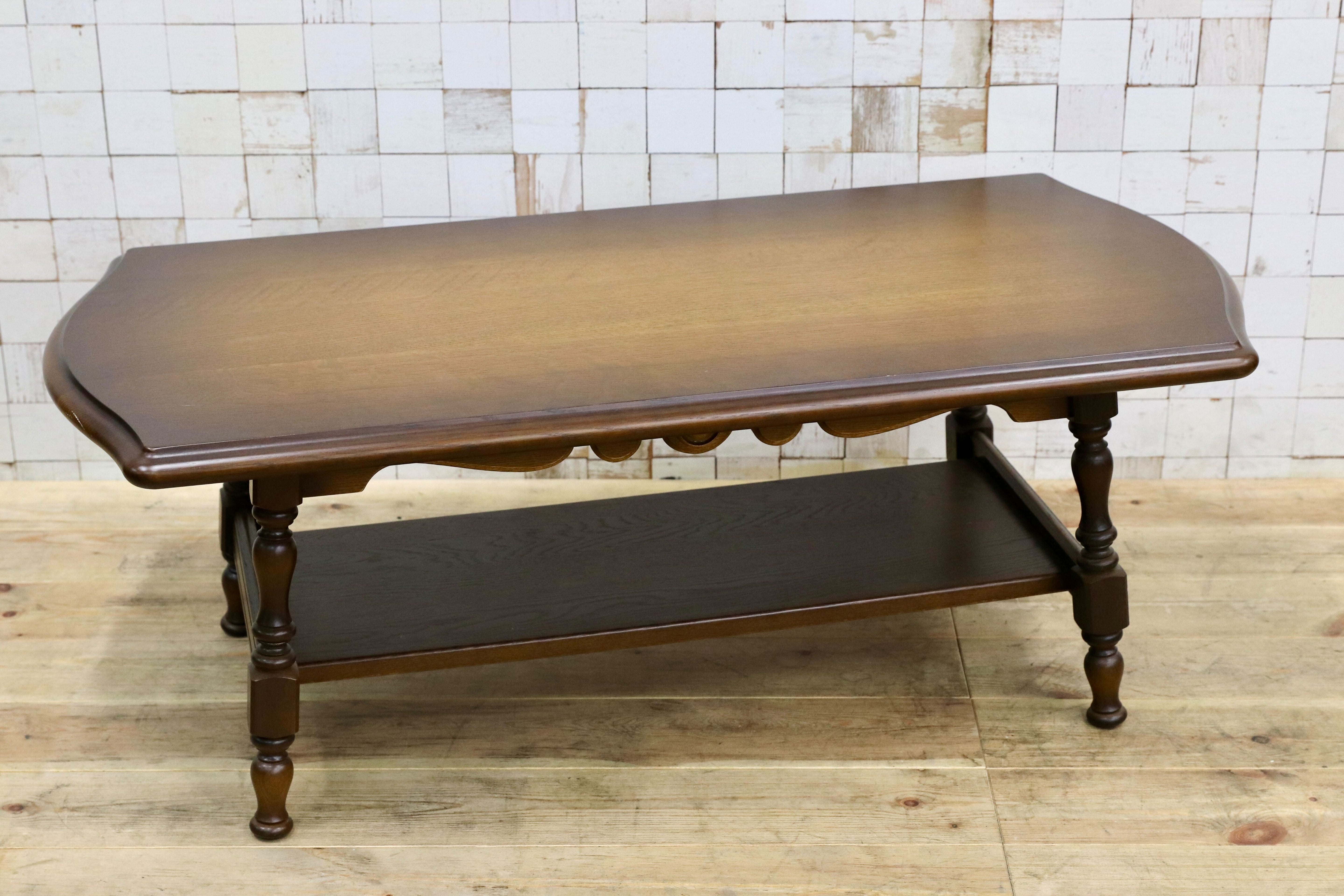 GMIS551A○飛騨産業 / HIDA 穂高 キツツキ センターテーブル リビングテーブル 応接机 オールド カントリー オーク材 定価約12万