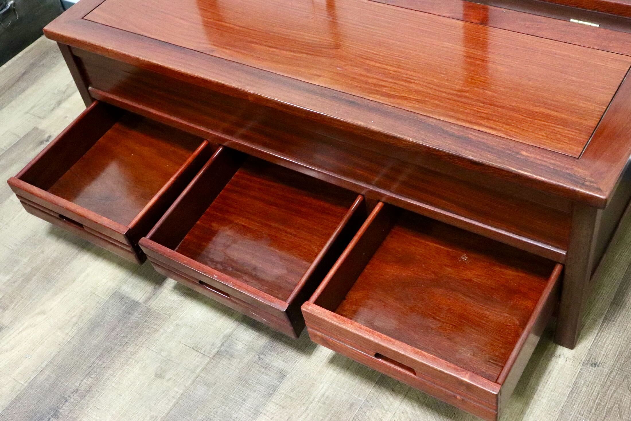 GMHH266○唐木 花梨 無垢材 ダイニングチェア 囲炉裏ベンチ 食卓椅子 和家具 収納付き 炉端 和モダン 漆塗り レトロ アンティーク 希少