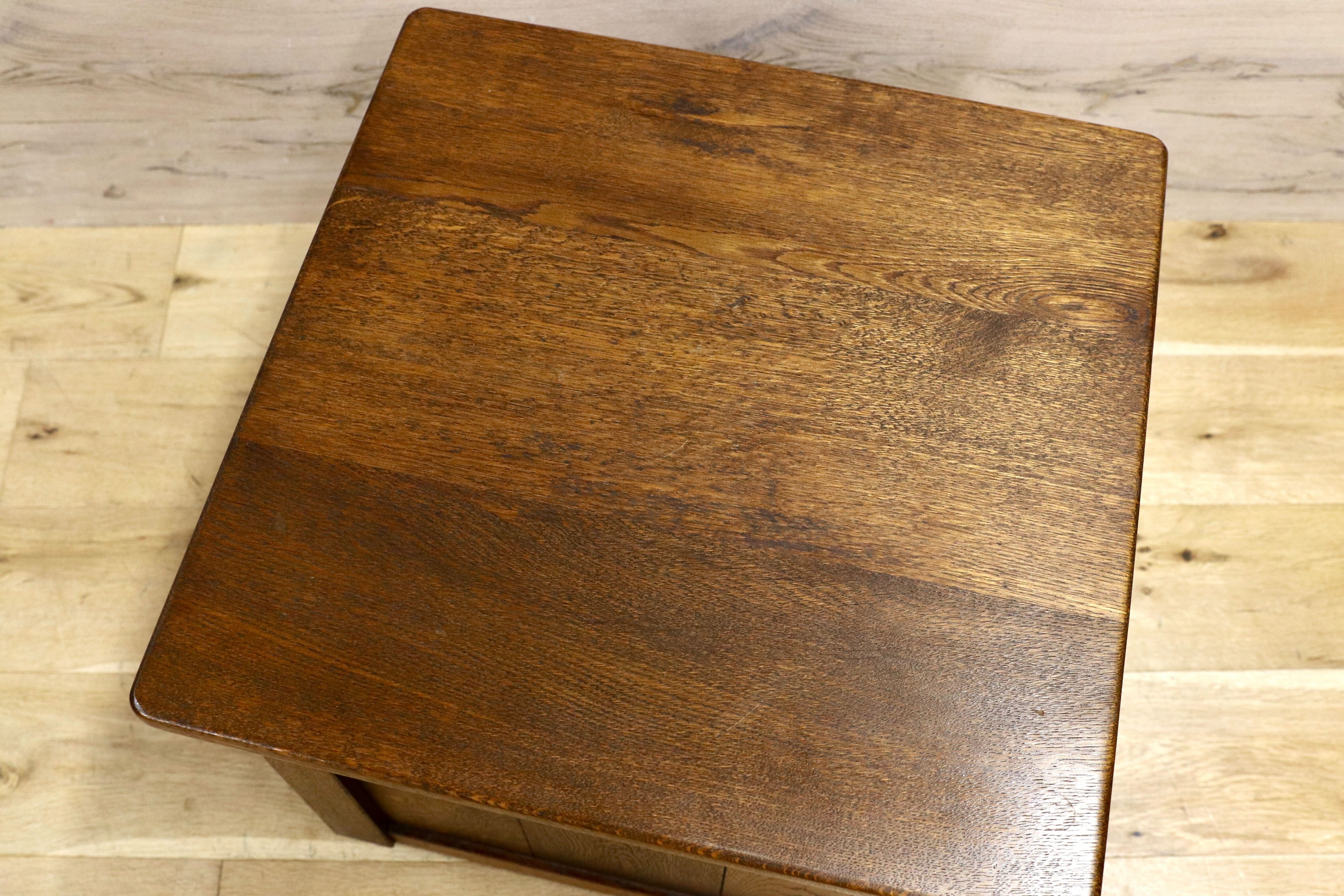 GMHN208A○オーク無垢材 収納付き スツール ボックス チェア キャスター付き 西洋 英国 オランダ ダッチカントリー アンティーク