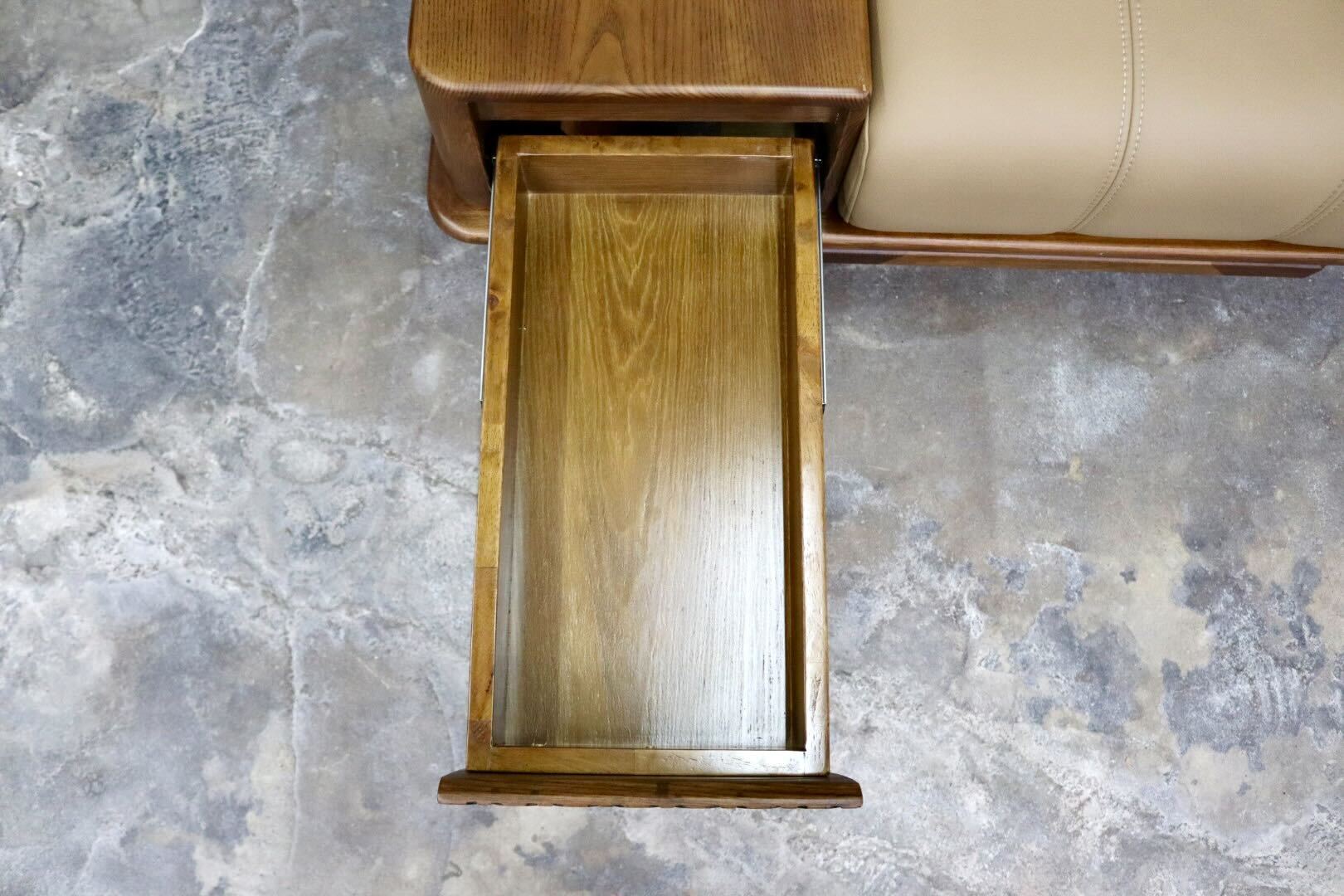 GMIS273○シングルソファ 1人掛けソファ ベンチ 椅子 本革 引き出し 収納付き 木製 無垢材 彫り クラシック アジアン 展示品