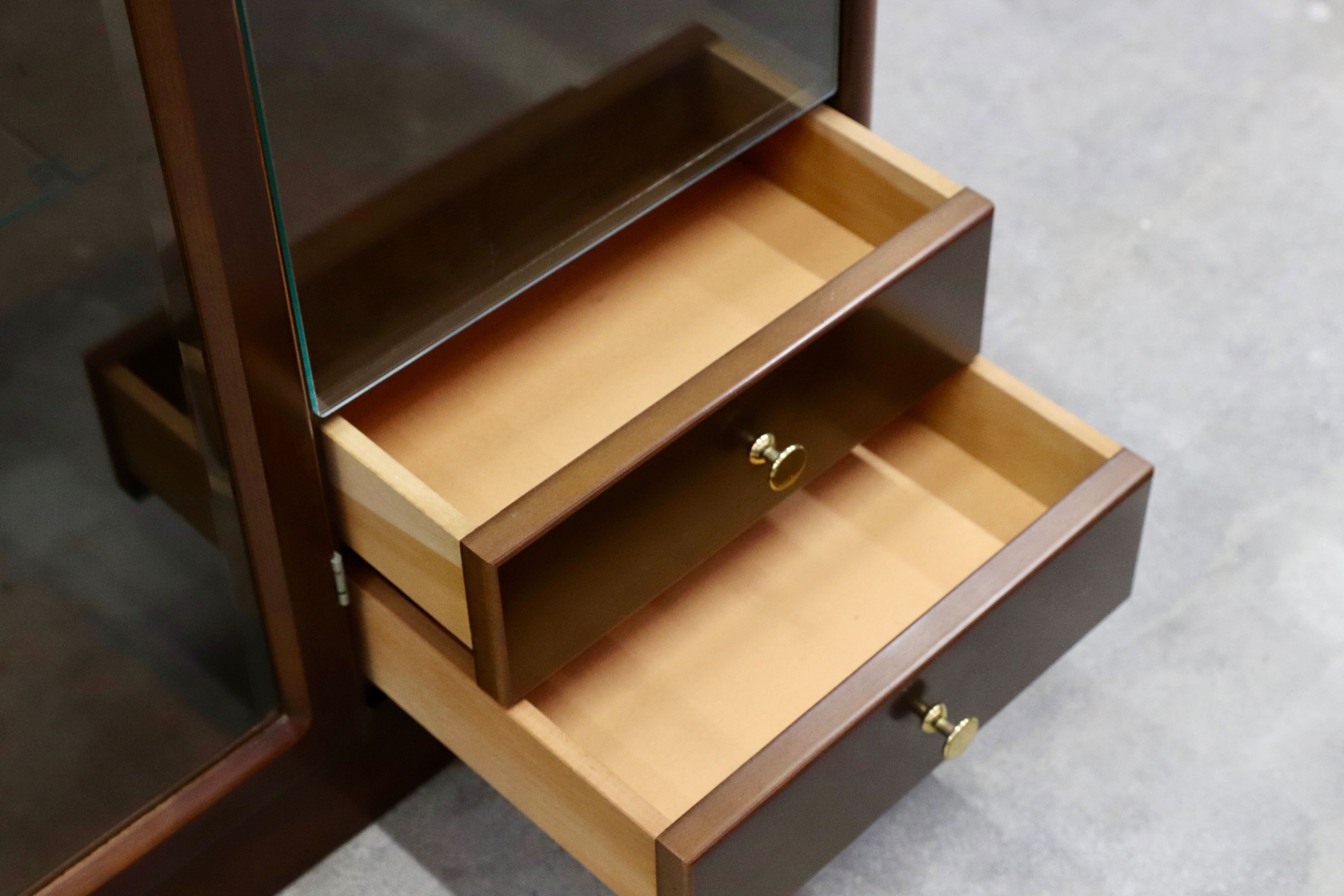 GMHH462○冨士ファニチア / FUJI FURNITURE 国産 ヴィンテージ サイドボード リビングボード キュリオ キャビネット 飾り棚 稀少