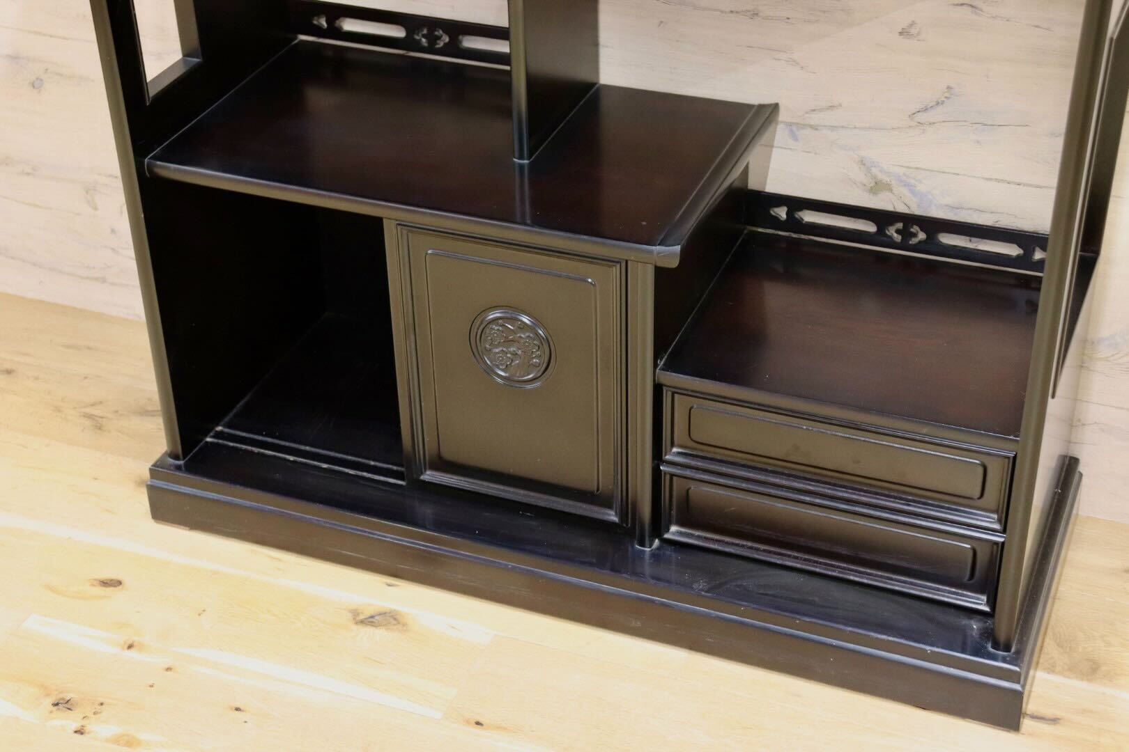 GMHH184○木製 茶棚 茶箪笥 飾り棚 和製アンティーク 和家具 和モダン 和室 座敷 古民家 昭和レトロ