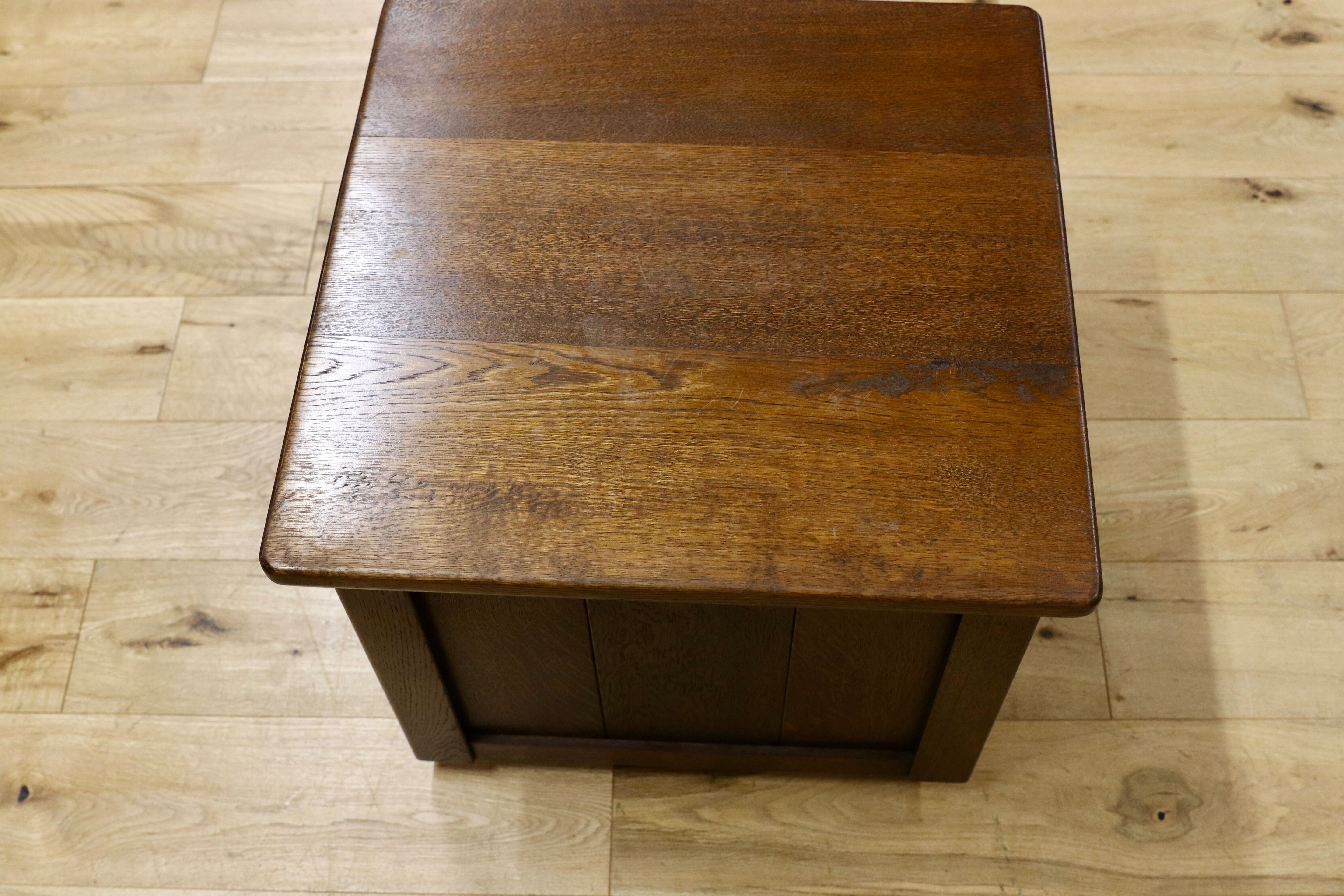 GMHN208C○オーク無垢材 収納付き スツール ボックス チェア キャスター付き 西洋 英国 オランダ ダッチカントリー アンティーク