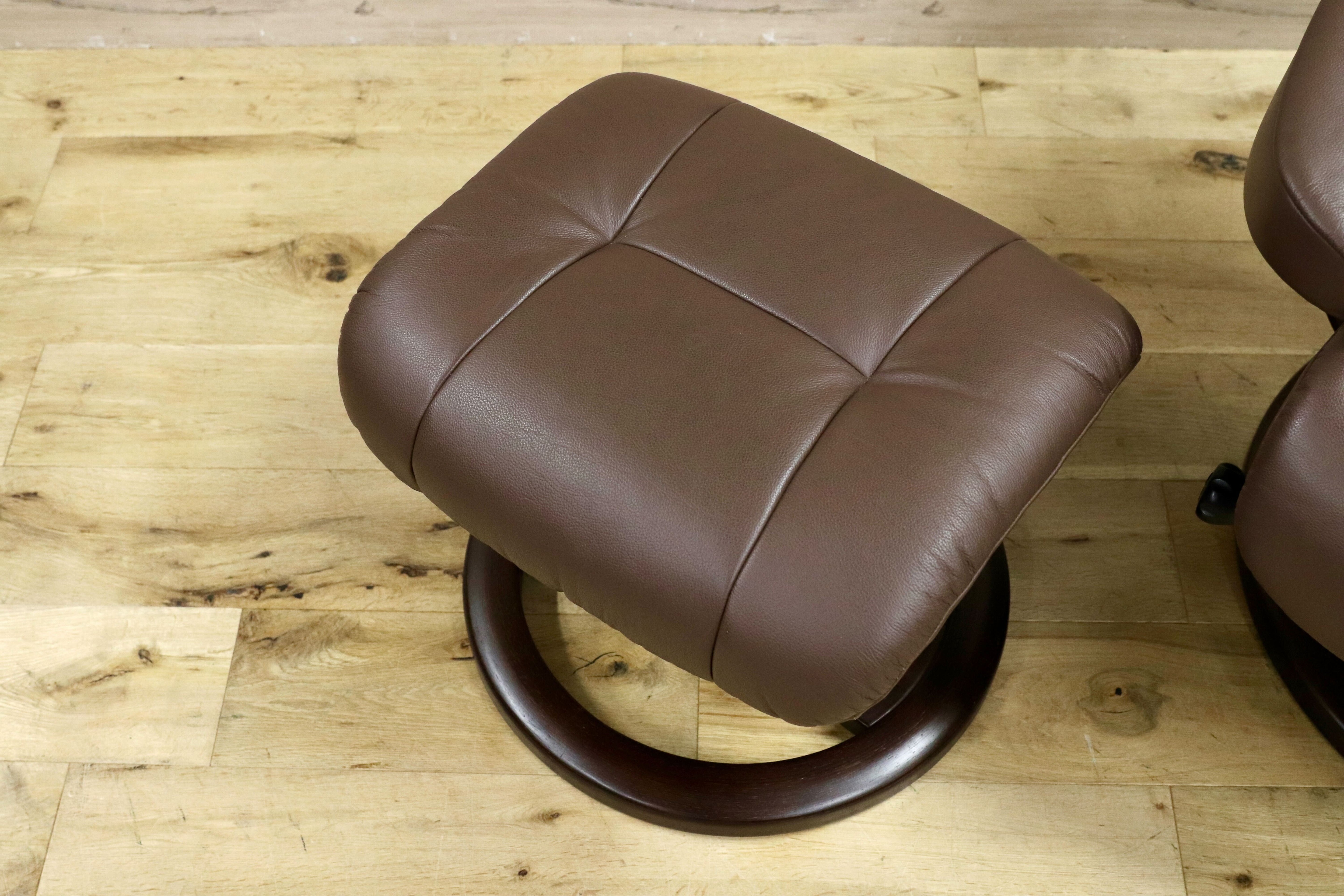 GMHN207○Fjords /フィヨルド SIMMONS シモンズ パーソナルチェア リクライニングチェア シングルソファ ブラウン 北欧 ノルウェー 本革