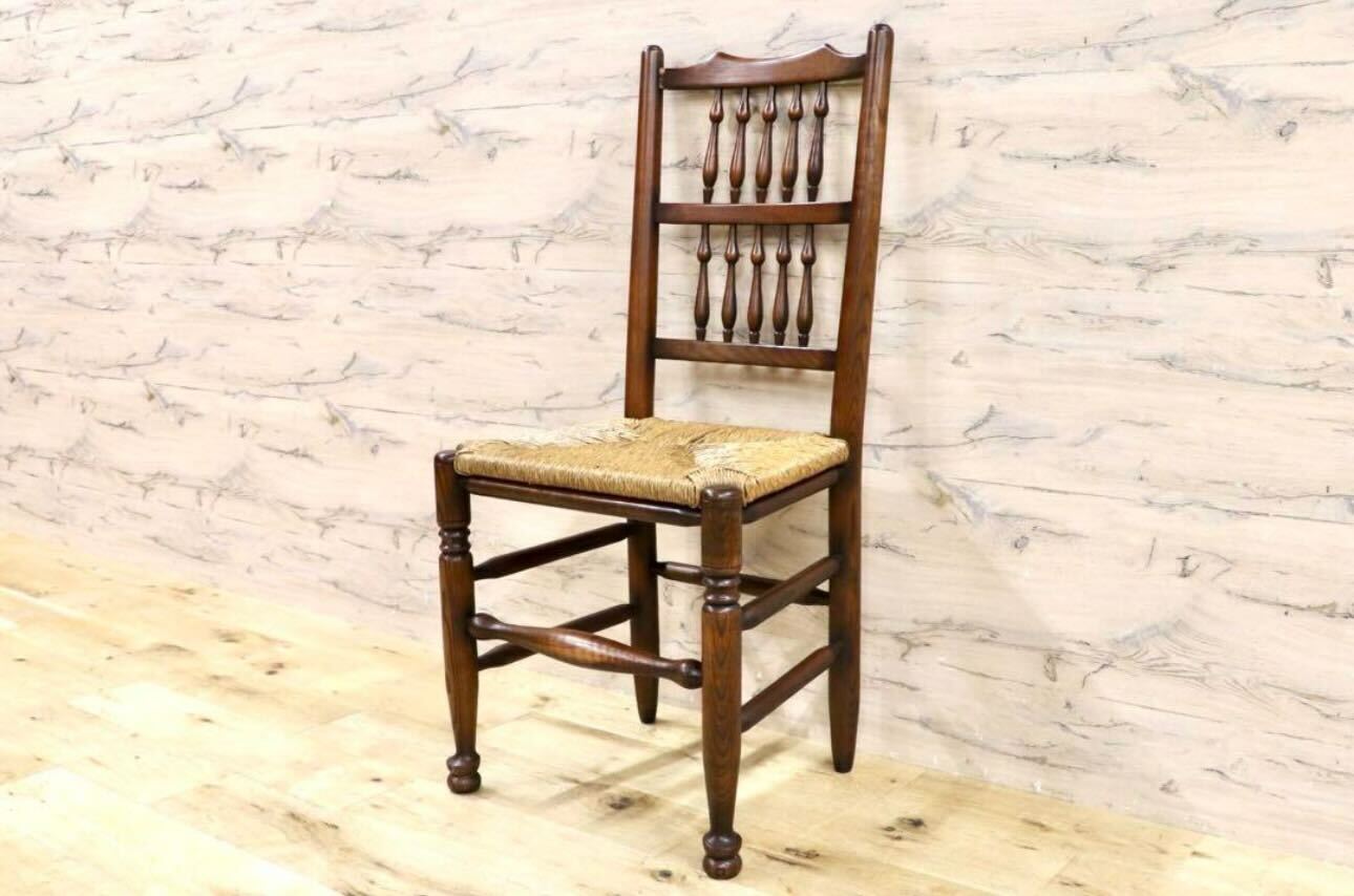 GMHS454B○英国 アンティーク スピンドルバック ダイニングチェア 椅子 オーク無垢材 クラシック 輸入家具 在庫品