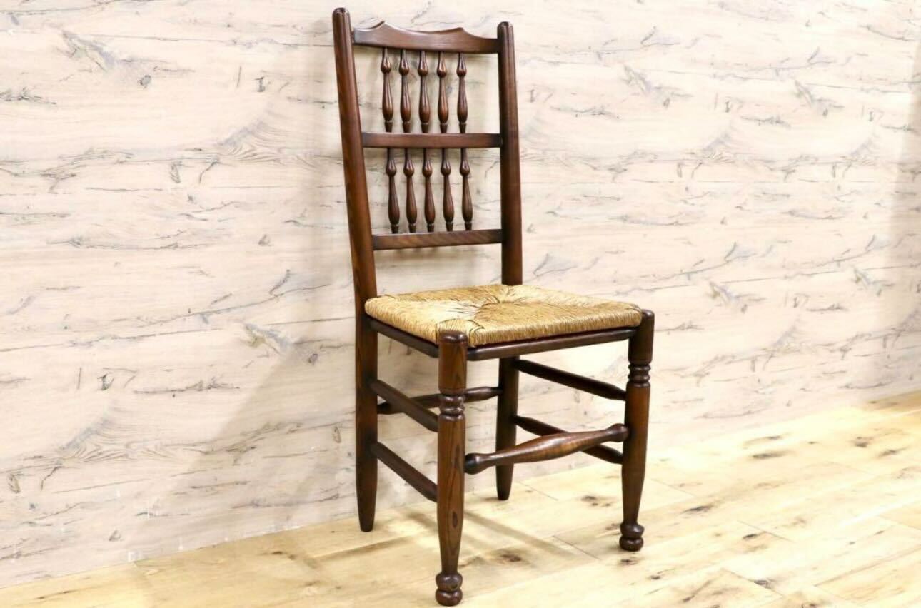 GMHS454B○英国 アンティーク スピンドルバック ダイニングチェア 椅子 オーク無垢材 クラシック 輸入家具 在庫品