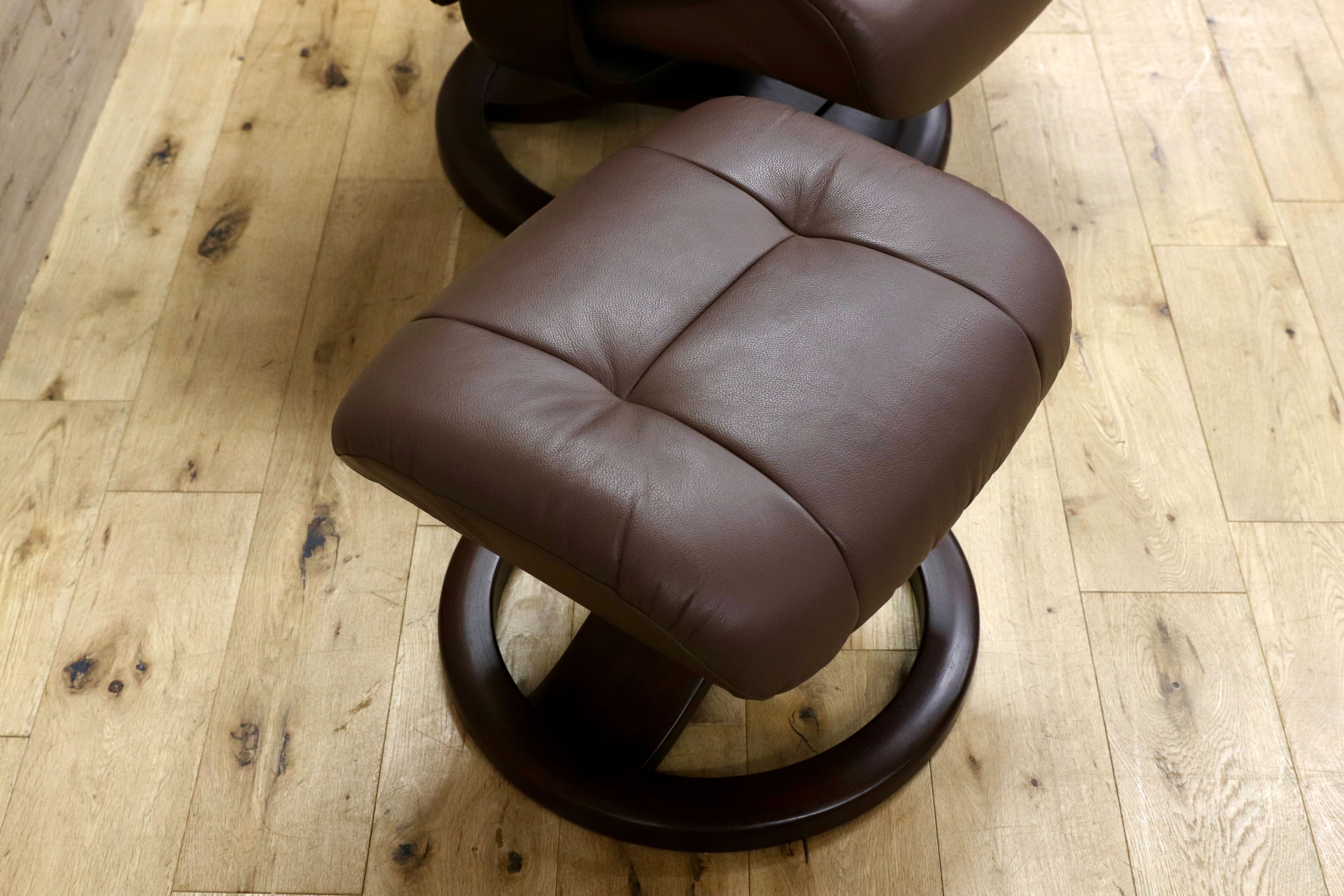 GMHN207○Fjords /フィヨルド SIMMONS シモンズ パーソナルチェア リクライニングチェア シングルソファ ブラウン 北欧 ノルウェー 本革