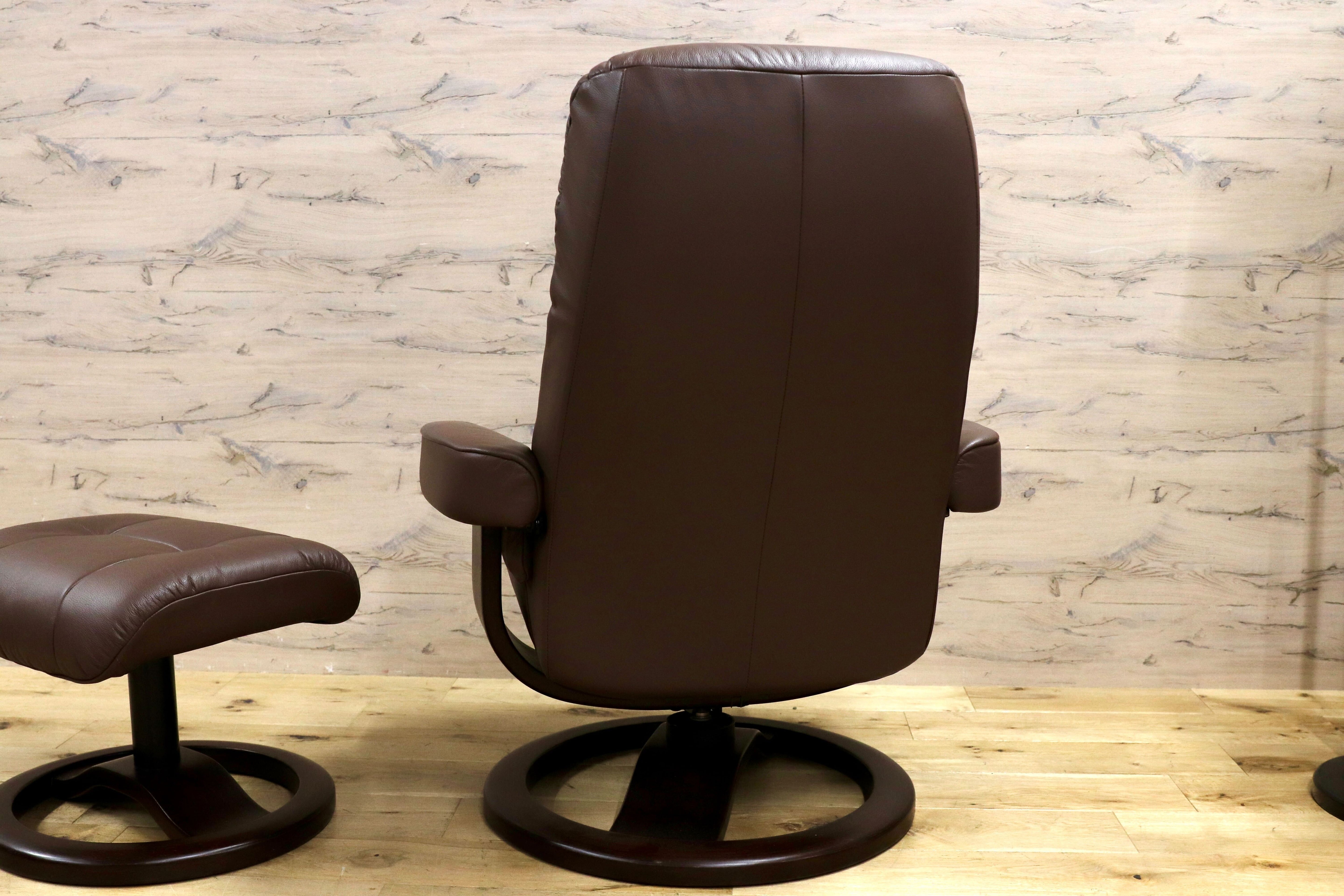 GMHN207○Fjords /フィヨルド SIMMONS シモンズ パーソナルチェア リクライニングチェア シングルソファ ブラウン 北欧 ノルウェー 本革