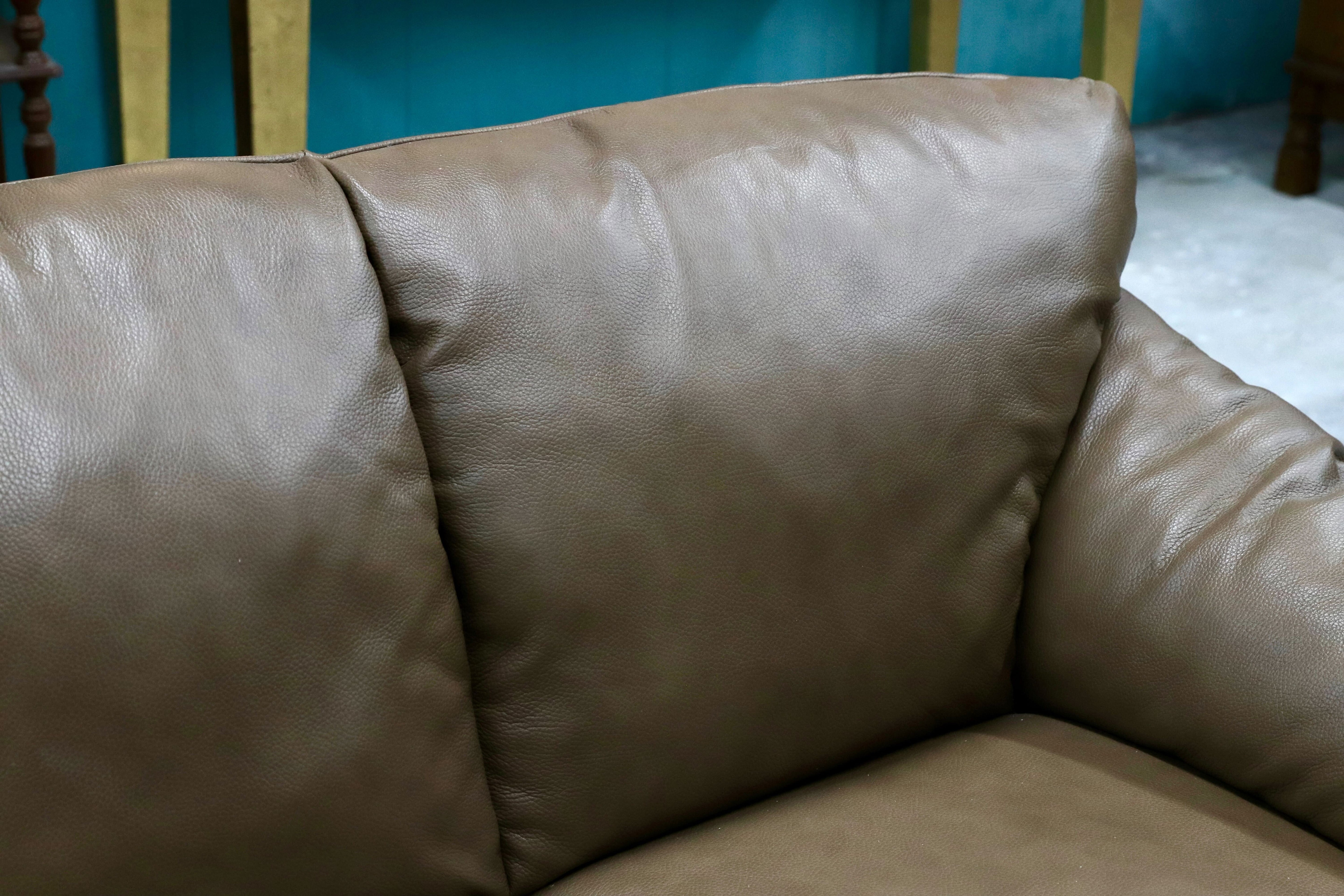 GMHK731○TWO-ONE STYLE ナフコ 3人掛けソファ トリプルソファ 本革 ブラウン 長椅子 約16万