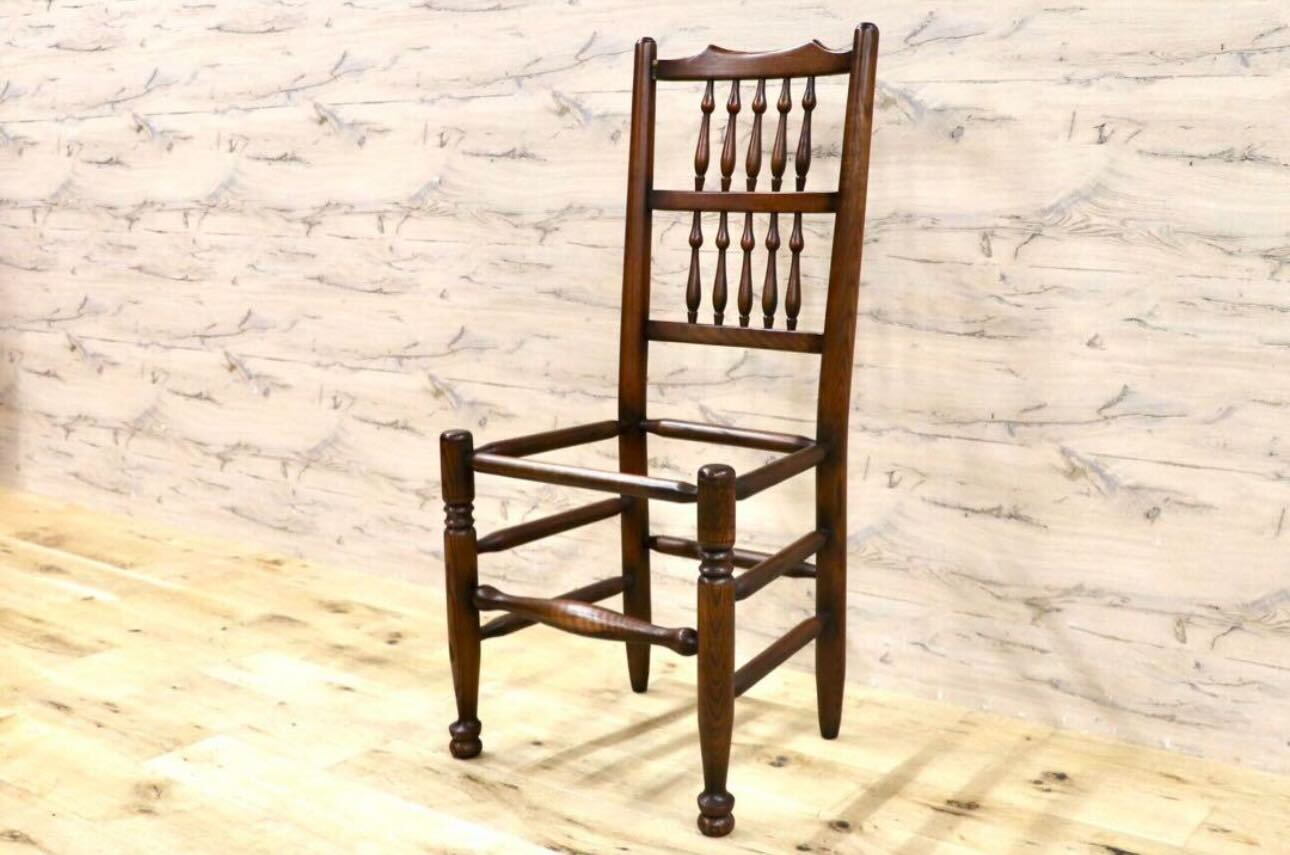 GMHS454B○英国 アンティーク スピンドルバック ダイニングチェア 椅子 オーク無垢材 クラシック 輸入家具 在庫品
