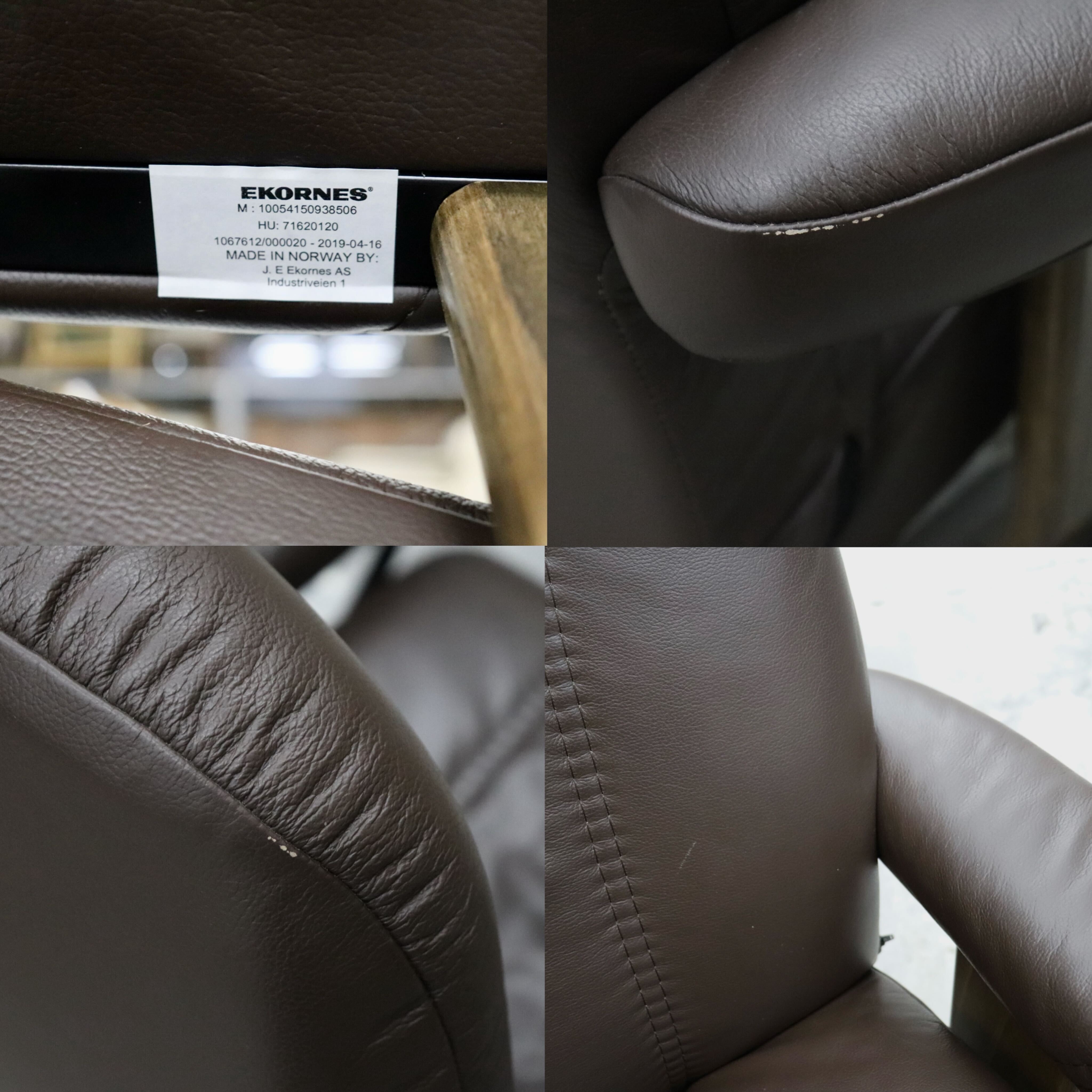 GMHK283○EKORNES / エコーネス コンサル リクライニングチェア パーソナルチェア 北欧 ノルウェー 本革 ブラウン Mサイズ 美品