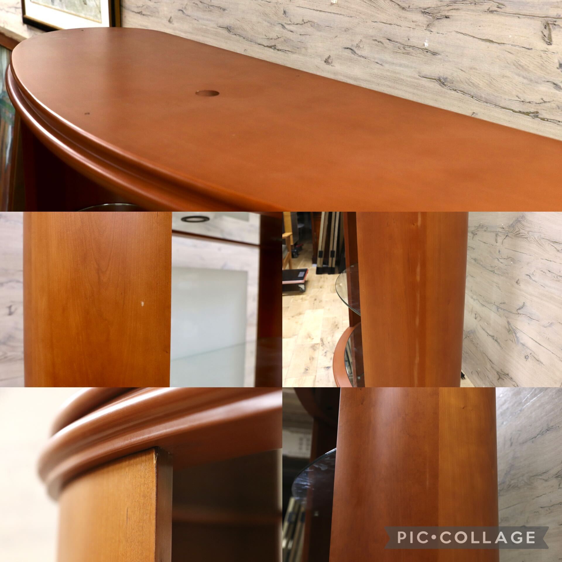 GMIK724○イタリア製 キュリオケース ショーケース ガラス キャビネット 飾り棚 チェリー材 クラシック 店舗什器 検)カリガリス ポラダ