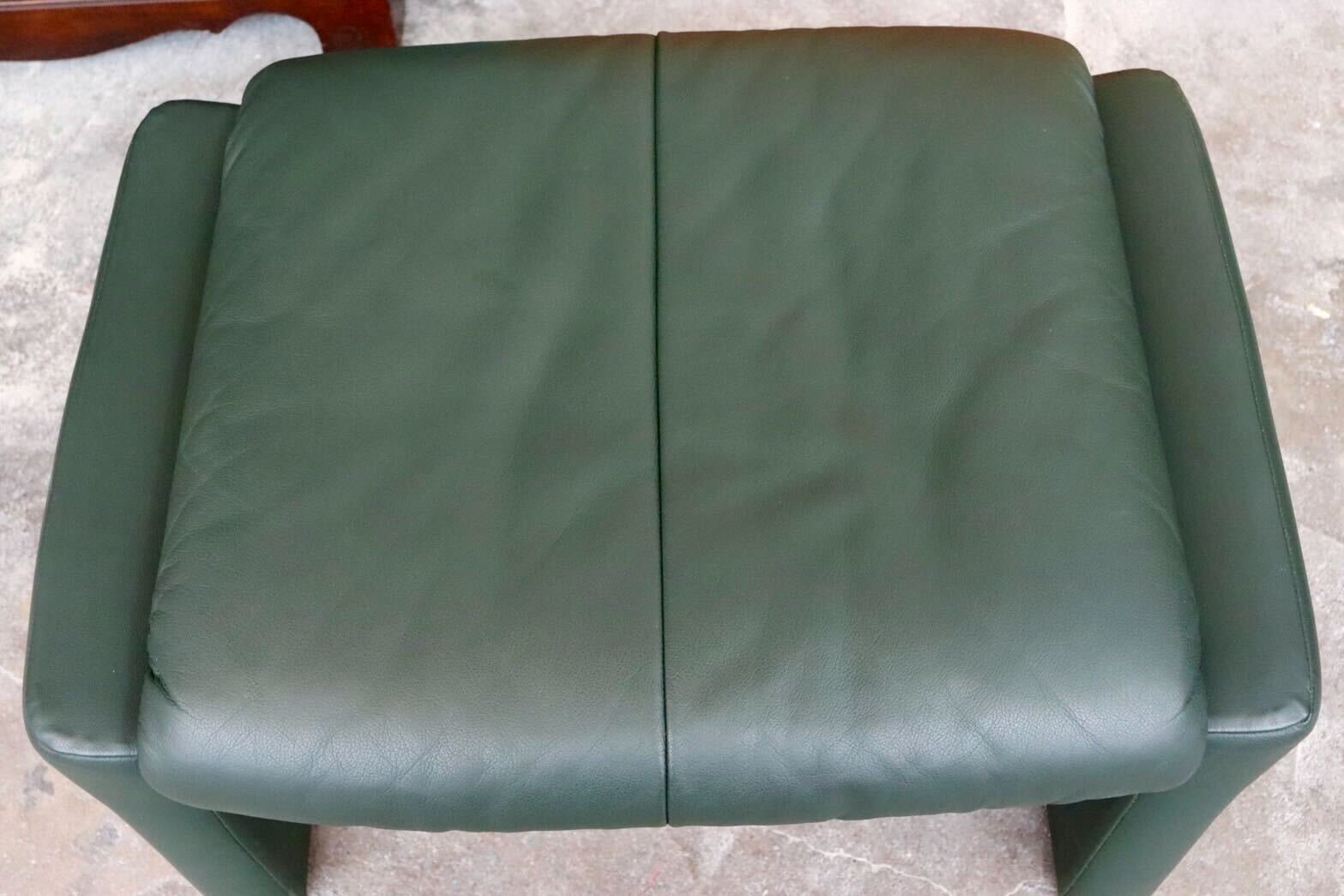 GMIH142B○erpo / エルポ Portofino ポルトフィノ オットマン フットスツール 腰掛け ドイツ 本革 グリーン 最高級 定価約18万