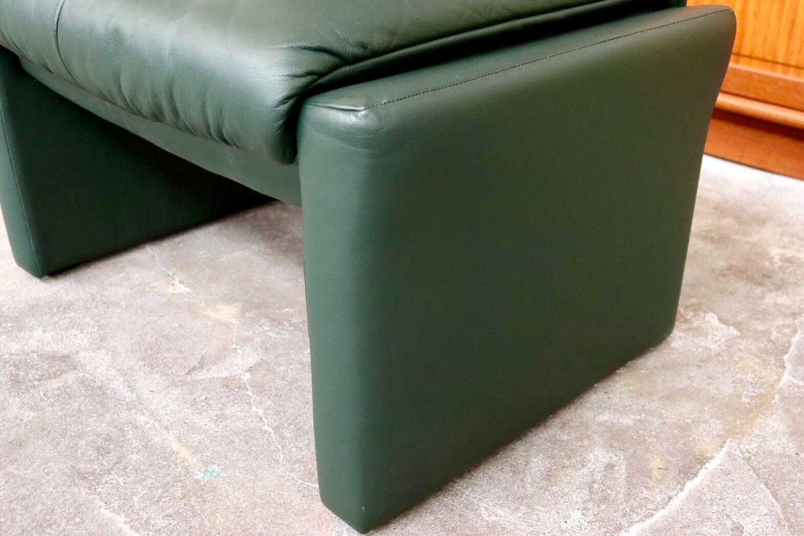 GMIH142B○erpo / エルポ Portofino ポルトフィノ オットマン フットスツール 腰掛け ドイツ 本革 グリーン 最高級 定価約18万