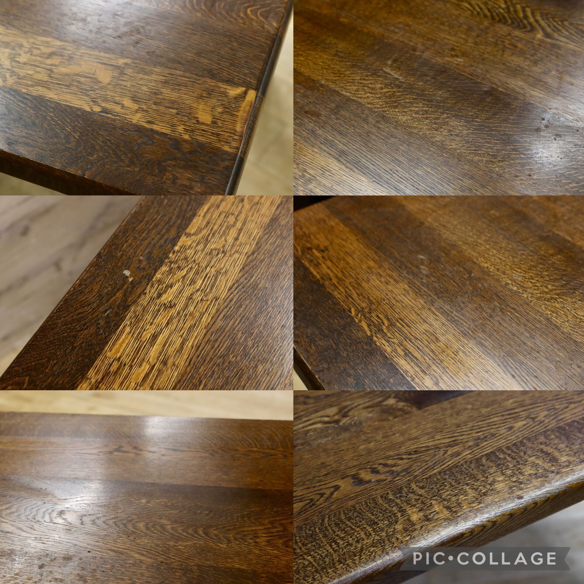 GMIK733○オランダ製 ダッチカントリースタイル ダイニングテーブル 食卓テーブル オーク無垢材 机 店舗什器 ヴィンテージ 作業台