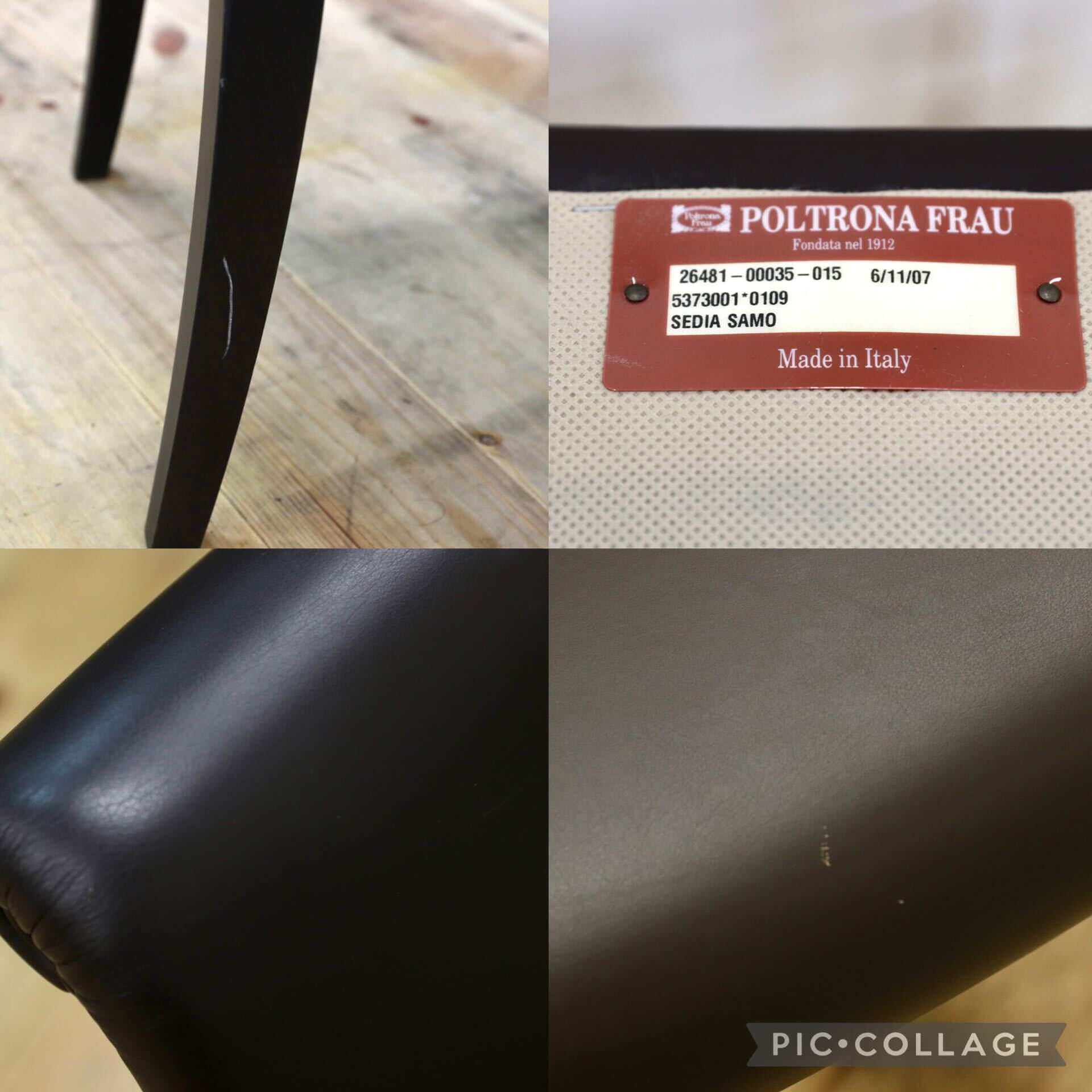GMIK292○Poltrona Frau / ポルトローナフラウ Vittoria ヴィットリア ダイニングチェア 椅子 本革 IDC大塚家具 2脚セット 定価約42.6万