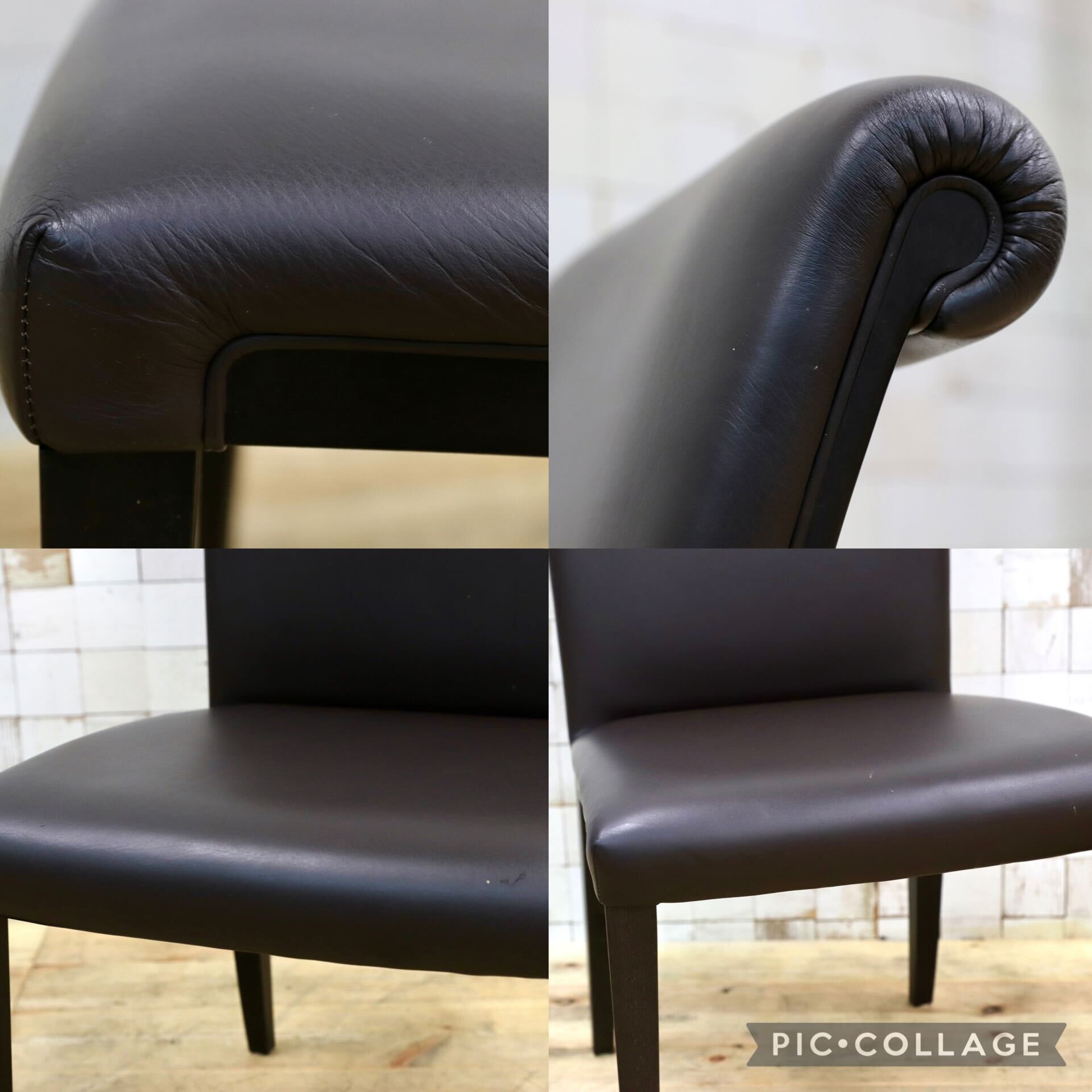 GMIK292○Poltrona Frau / ポルトローナフラウ Vittoria ヴィットリア ダイニングチェア 椅子 本革 IDC大塚家具 2脚セット 定価約42.6万