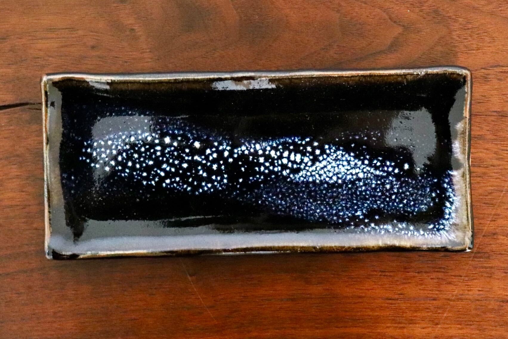 GMIO335A○陶勝窯 丹波焼 銀河長方皿 市野勝 市野勝磯 陶器 工芸品 丹波篠山 未使用