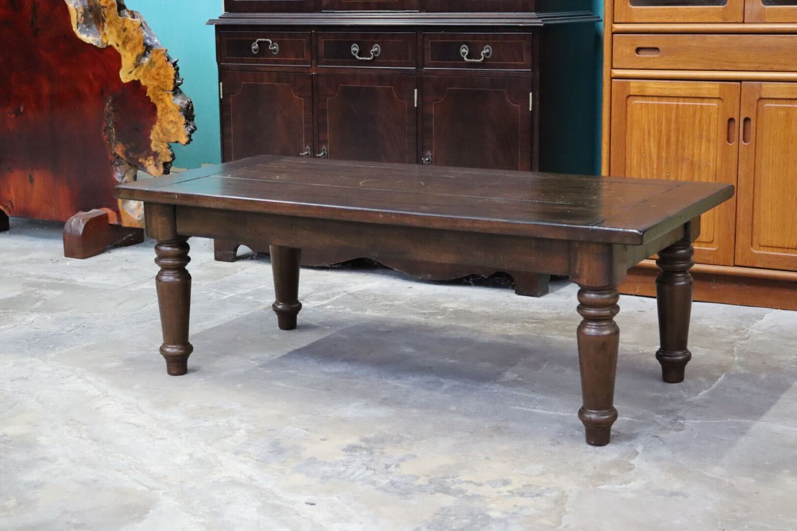 GMIK558E○センターテーブル ローテーブル リビングテーブル 木製 無垢材 応接 レトロ ヴィンテージ クラシック