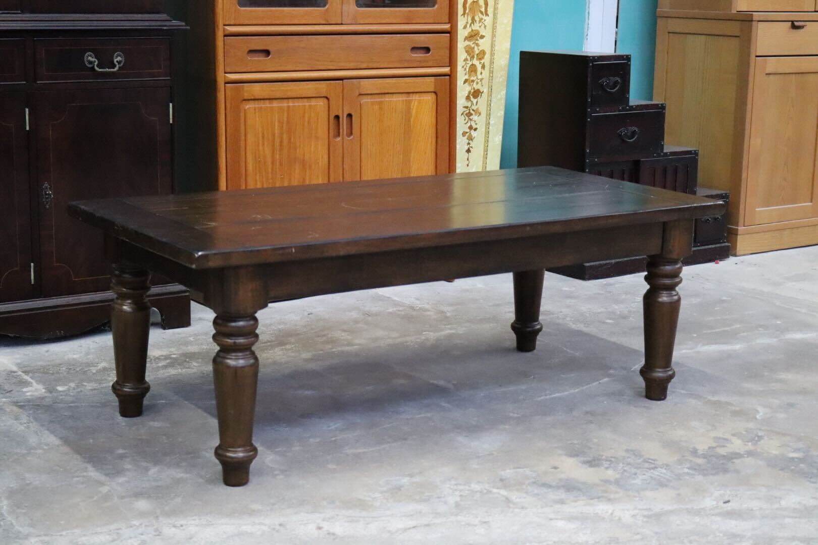 GMIK558E○センターテーブル ローテーブル リビングテーブル 木製 無垢材 応接 レトロ ヴィンテージ クラシック