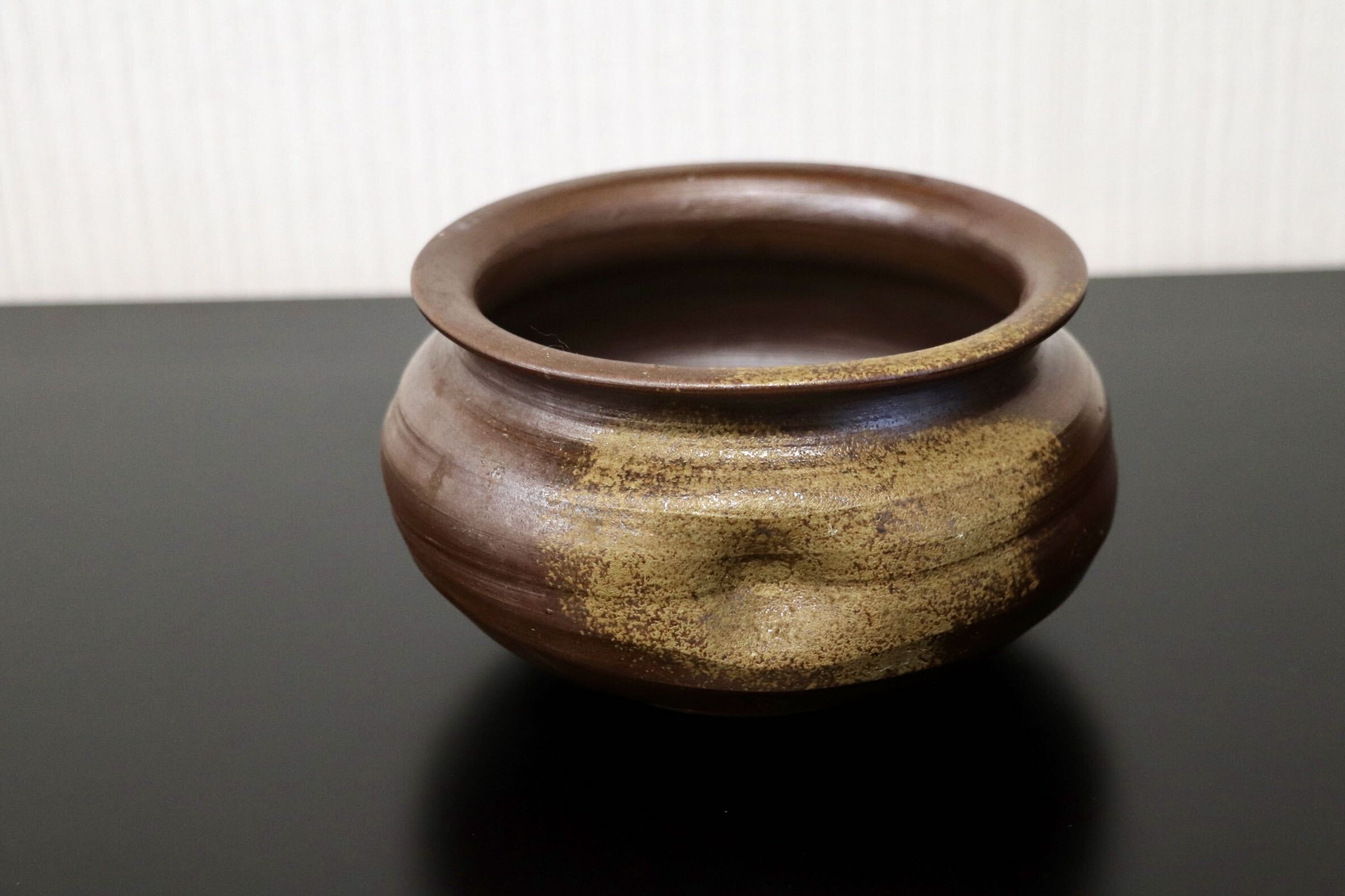 GMJK374B○備前焼 木村陶峰 建水 茶こぼし 水こぼし 湯こぼし 溢盂 器局 滓盂 茶洗 濁水器 茶道具 伝統工芸