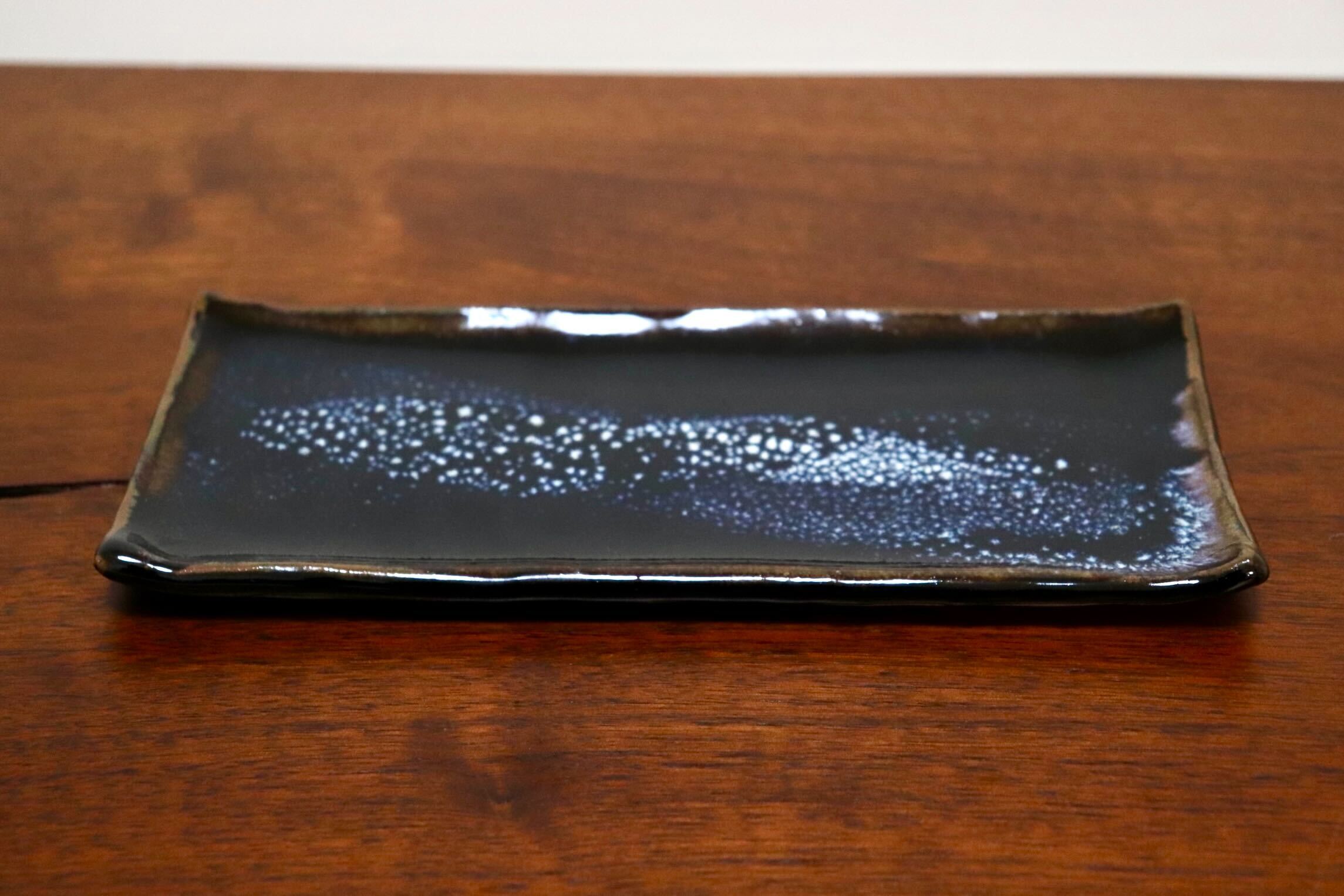 GMIO335A○陶勝窯 丹波焼 銀河長方皿 市野勝 市野勝磯 陶器 工芸品 丹波篠山 未使用