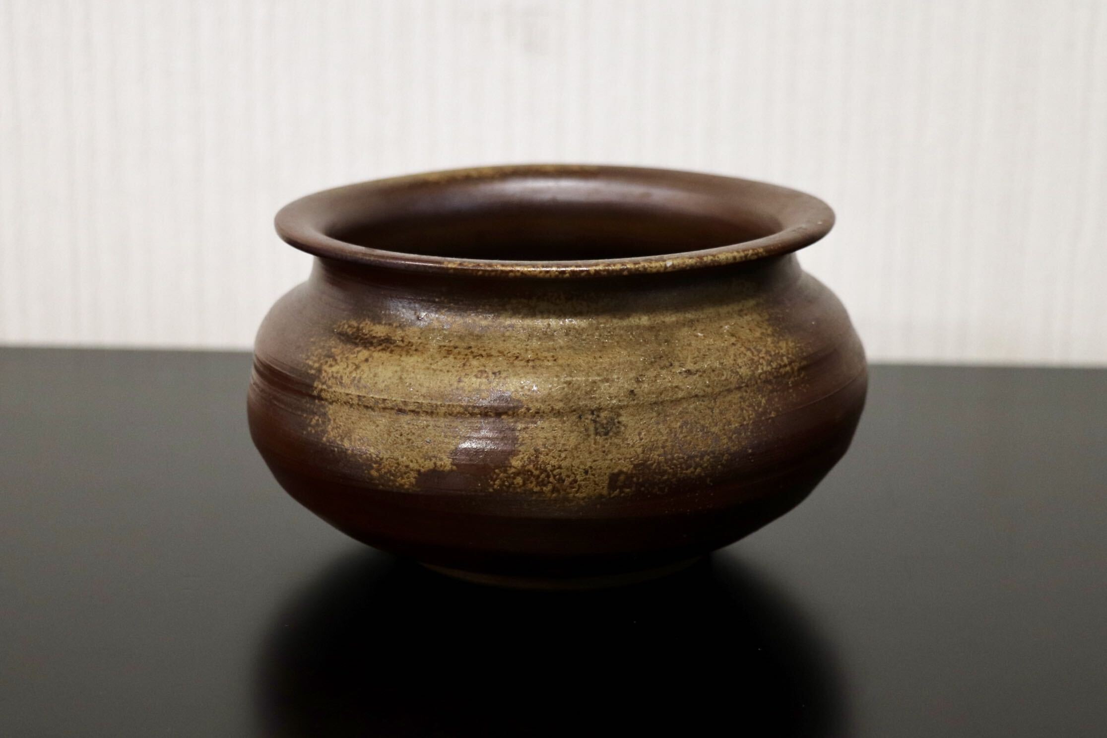 GMJK374B○備前焼 木村陶峰 建水 茶こぼし 水こぼし 湯こぼし 溢盂 器局 滓盂 茶洗 濁水器 茶道具 伝統工芸