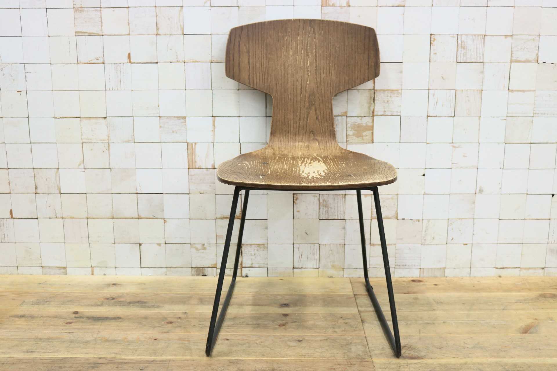 GMGT195C○TRUCK FURNITURE / トラックファニチャー Tチェア プライウッド 廃番 ヴィンテージ アンティーク インダストリアル ジャンク