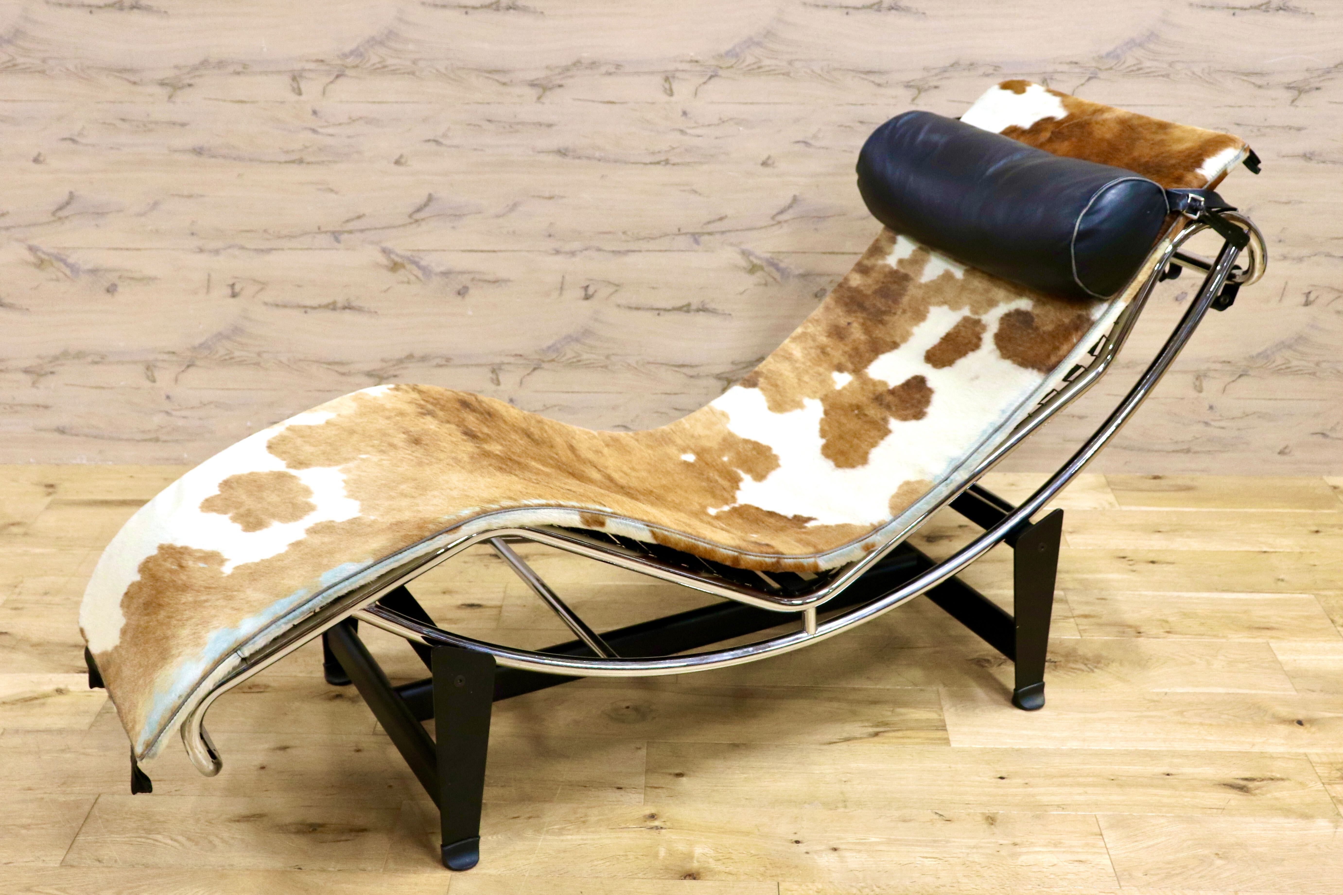 GMHK838○ル・コルビュジエ LC4 シェーズロング ハラコ ヴィンテージ デザイナーズ 椅子 チェア モダン 家具 約30万 リプロダクト