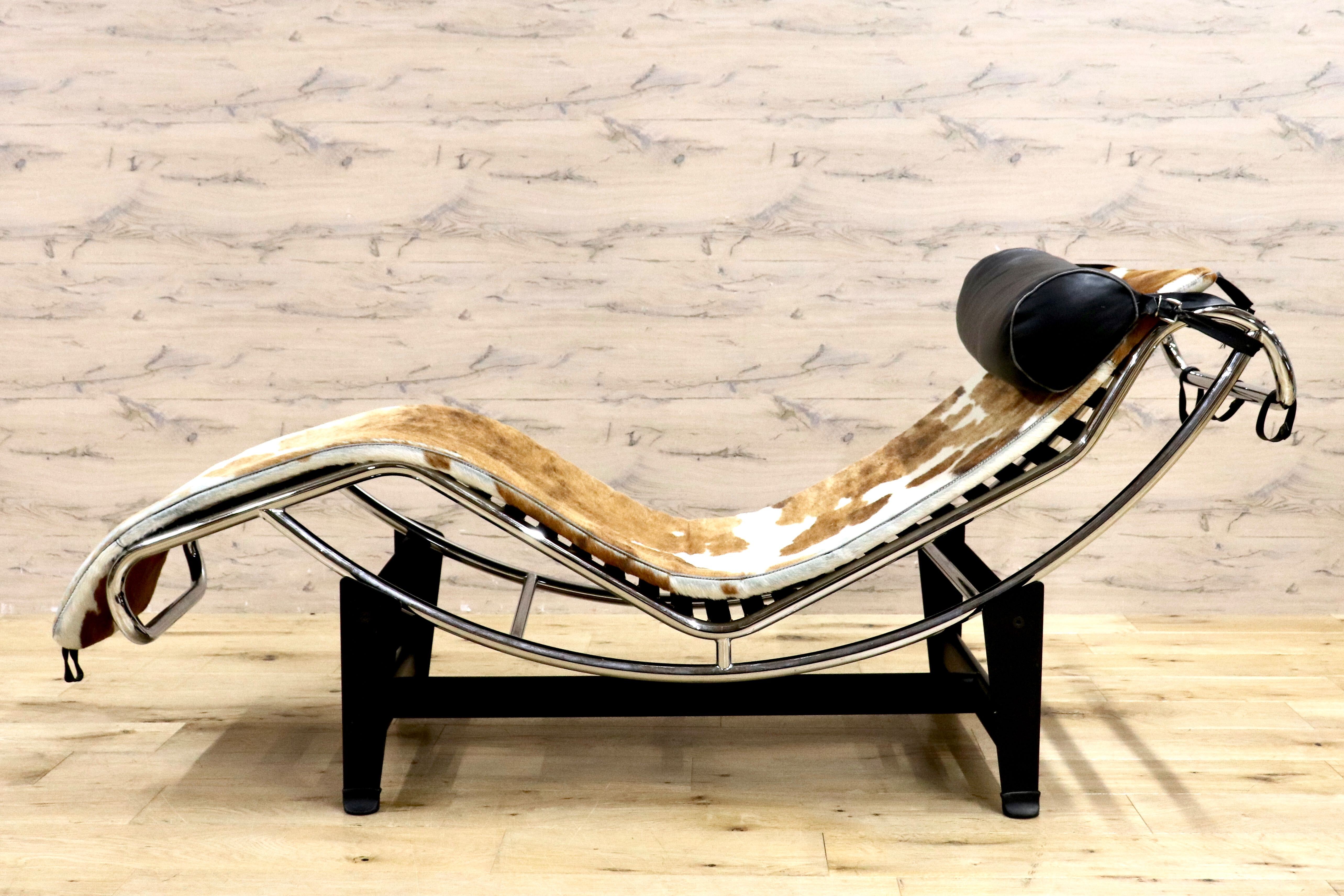 GMHK838○ル・コルビュジエ LC4 シェーズロング ハラコ ヴィンテージ デザイナーズ 椅子 チェア モダン 家具 約30万 リプロダクト