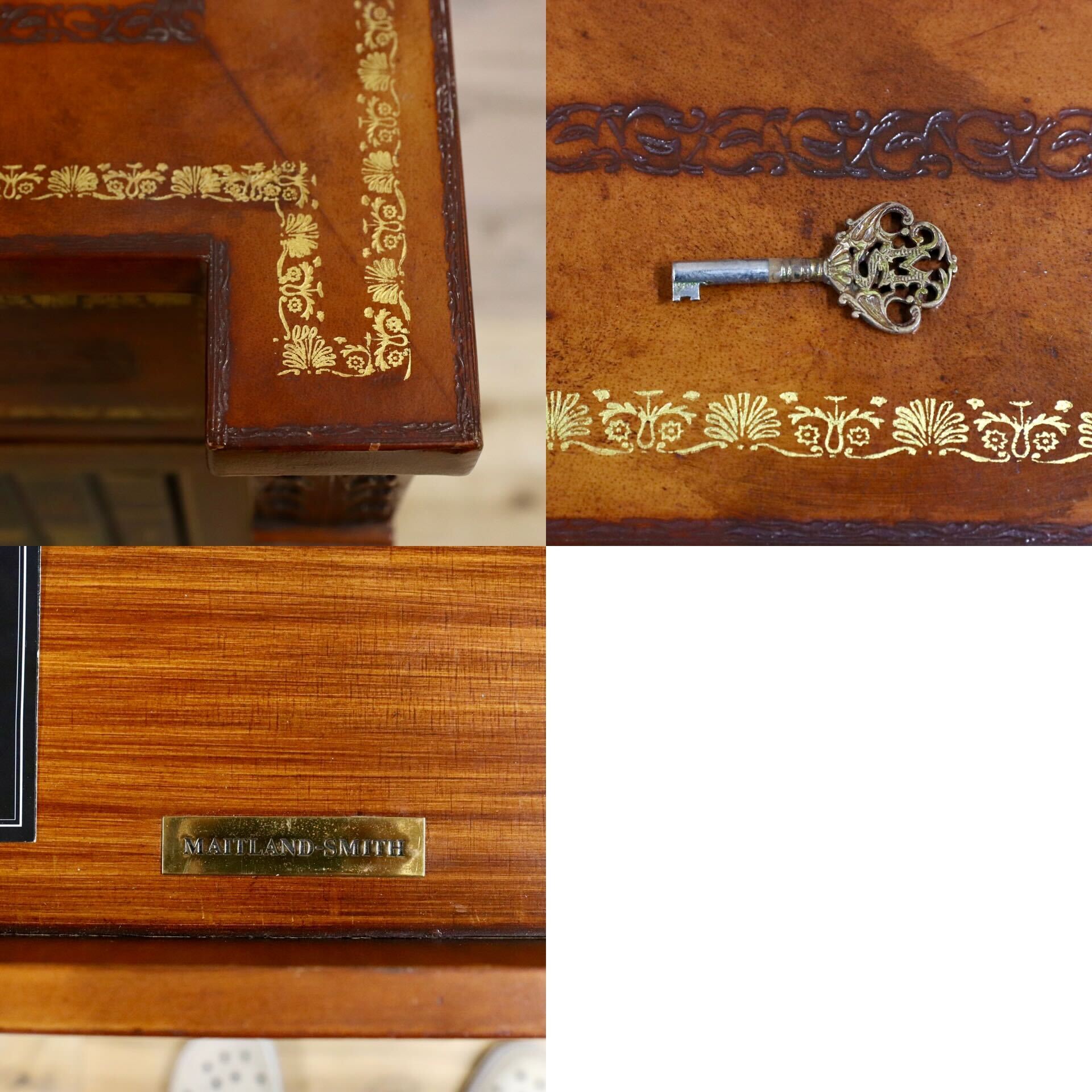 GMHS568○MATTE AND-SMITH / メートランドスミス チェスト サイドボード リビングボード 英国 最高級 家具 クラシック レザートップ 稀少