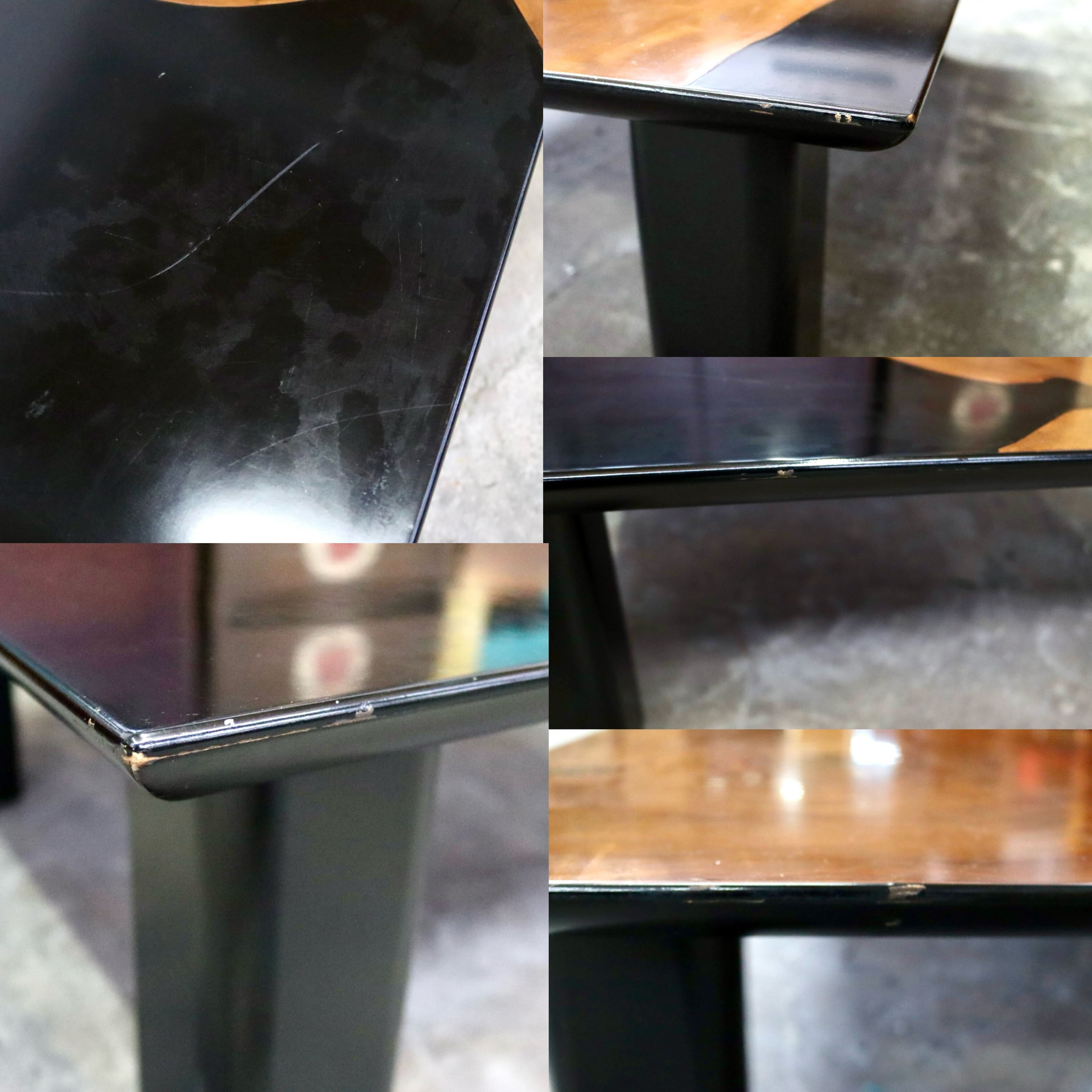 GMIH422C○松岡漆工 センターテーブル ローテーブル 座卓 大楠年輪 木製 漆 和家具 和モダン 和室 リビング レトロ ヴィンテージ