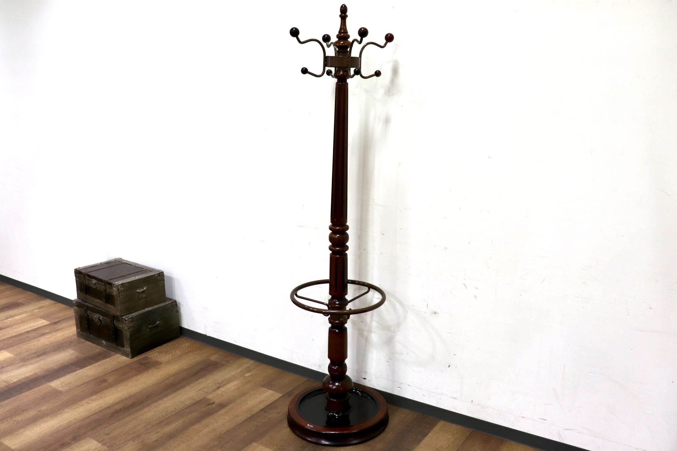 GMIK97○karimoku / カリモク コートハンガー ポールハンガー 帽子掛け ハンガーラック カントリー レトロ 国産家具