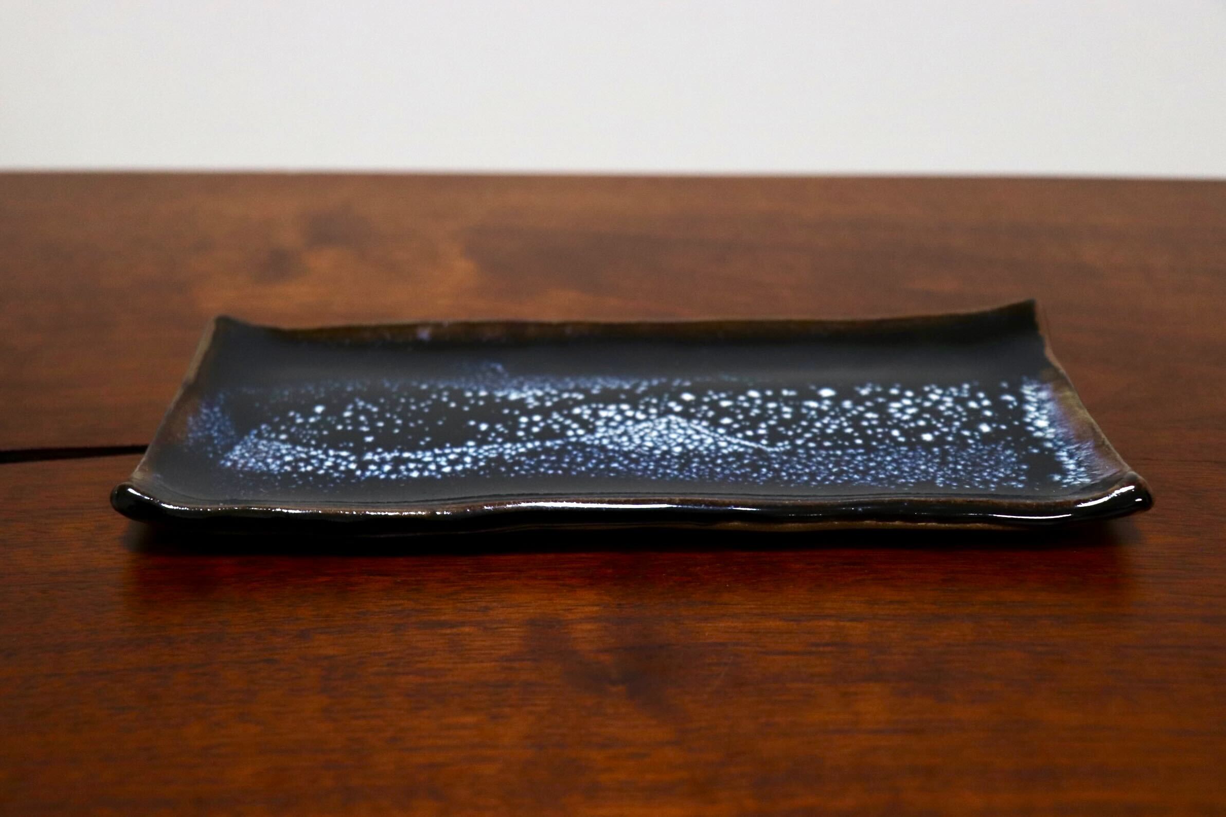 GMIO335B○陶勝窯 丹波焼 銀河長方皿 市野勝 市野勝磯 陶器 工芸品 丹波篠山 未使用