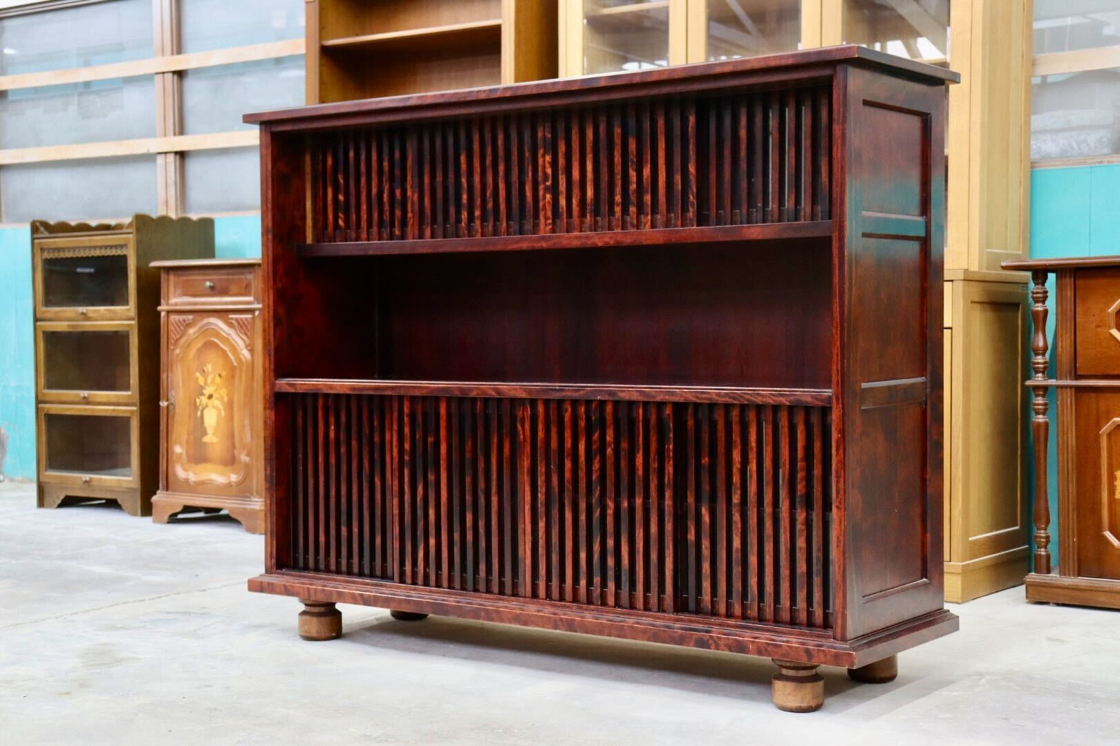 GMHS560○九州民芸家具 茶棚 飾り棚 サイドボード リビングボード キャビネット ミズメザクラ 無垢材 和家具 和モダン 古民家 定価約45万