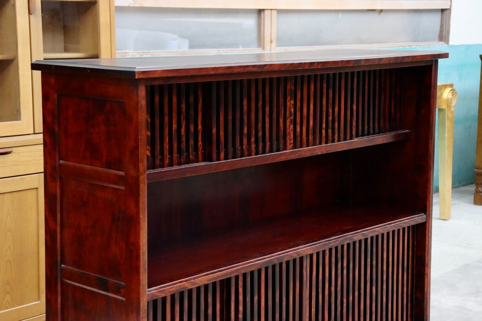 GMHS560○九州民芸家具 茶棚 飾り棚 サイドボード リビングボード キャビネット ミズメザクラ 無垢材 和家具 和モダン 古民家 定価約45万