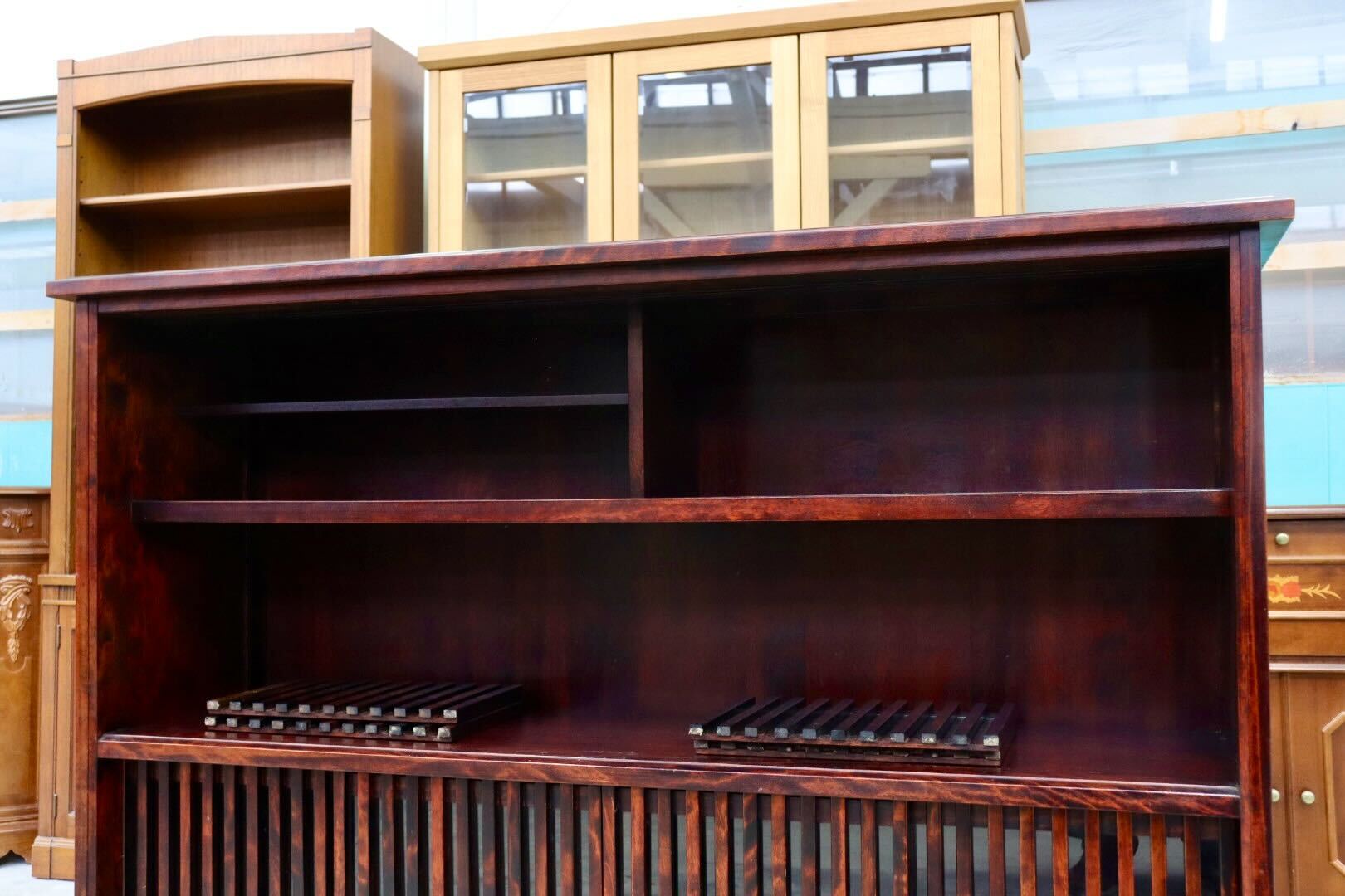 GMHS560○九州民芸家具 茶棚 飾り棚 サイドボード リビングボード キャビネット ミズメザクラ 無垢材 和家具 和モダン 古民家 定価約45万