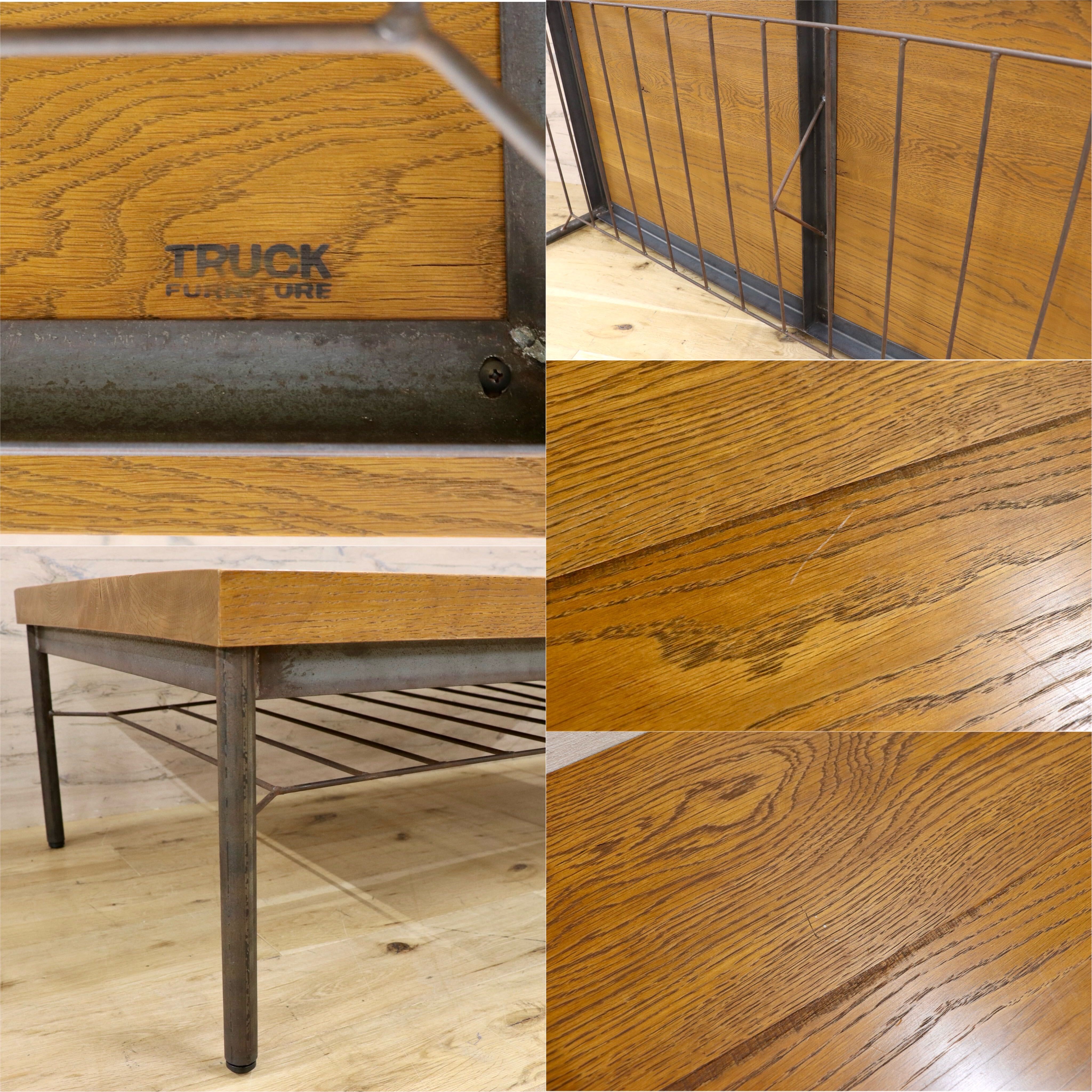 GMJH148○TRUCK FURNITURE / トラックファニチャー OAK IRON-LEG LOW TABLE オーク アイアンレッグ ローテーブル 展示品 定価約24万