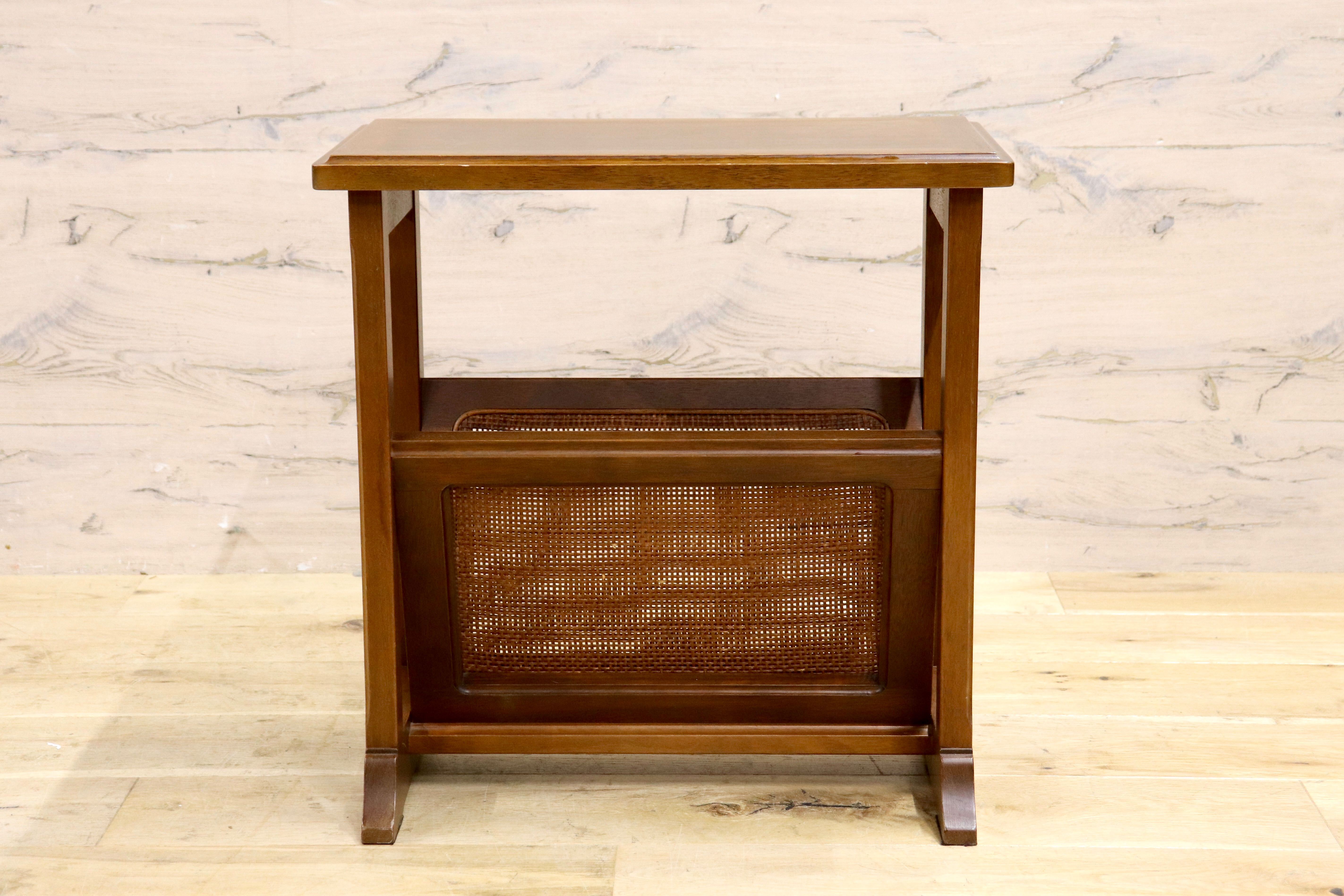 GMIK768○maruni / オールドマルニ 地中海 クラシック マガジンラック サイドテーブル コーヒーテーブル ラタン ヴィンテージ 木製家具