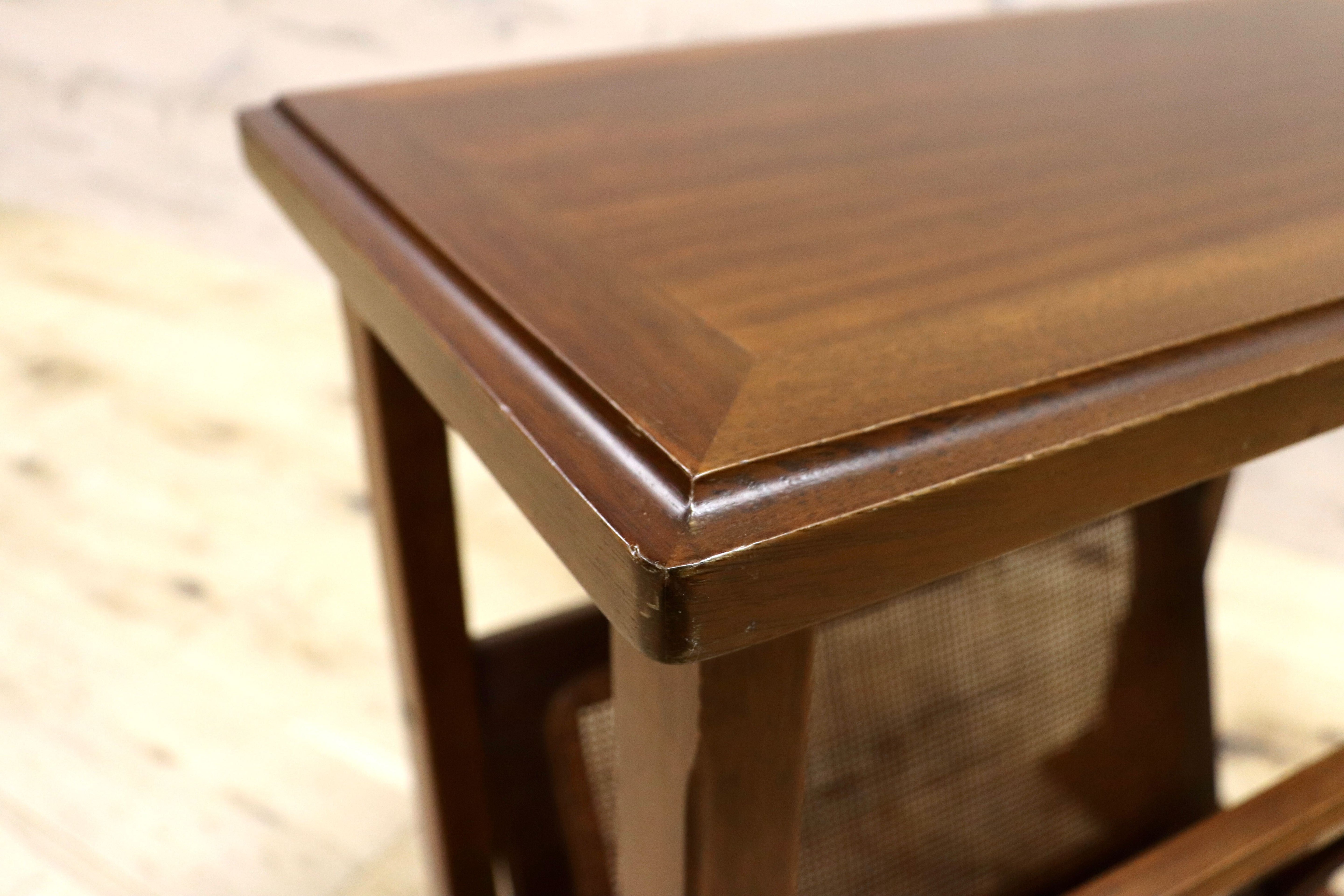 GMIK768○maruni / オールドマルニ 地中海 クラシック マガジンラック サイドテーブル コーヒーテーブル ラタン ヴィンテージ 木製家具