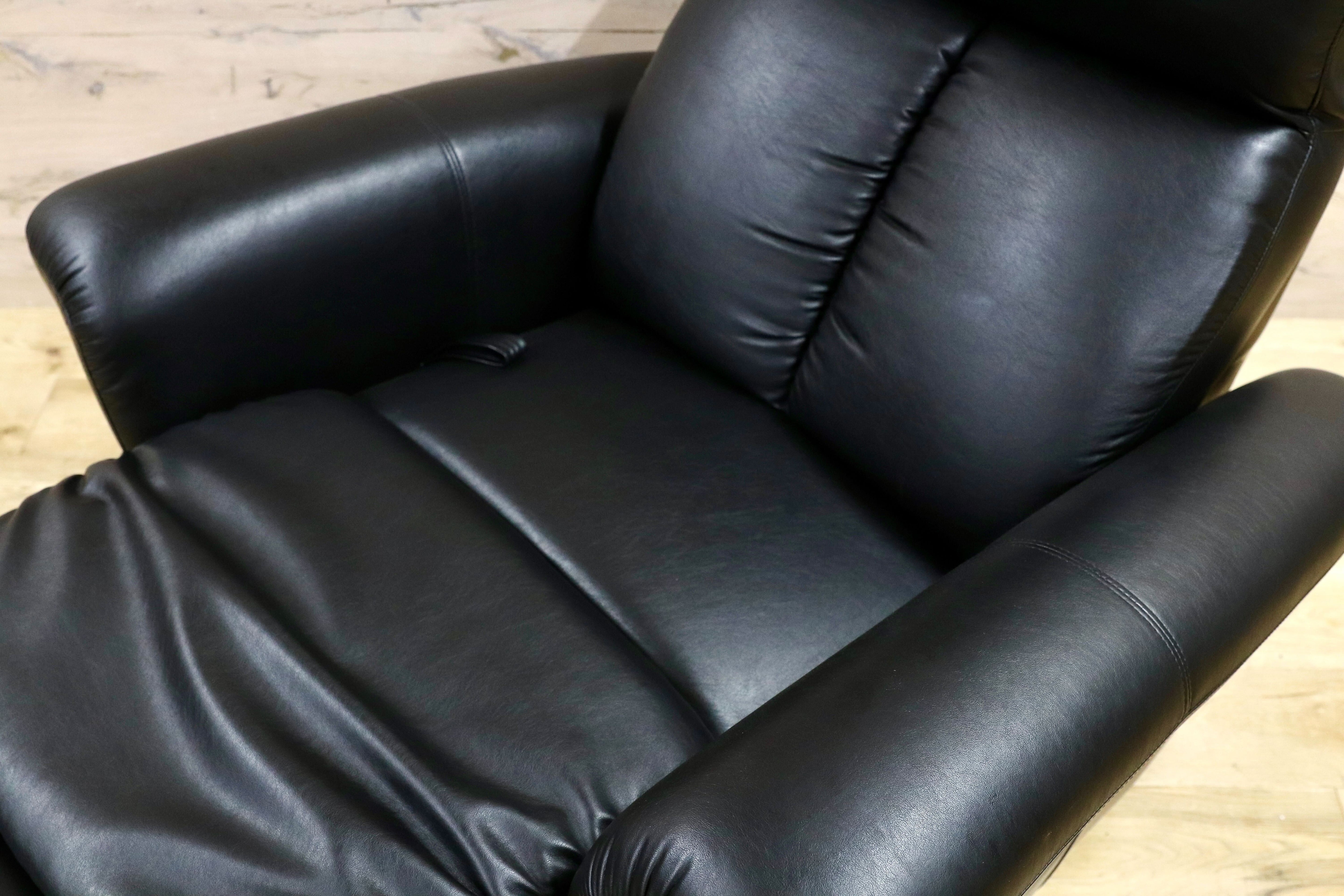 GMHK404○馬場家具 インターリバックス 1人掛けソファ シングルソファ ブラック モダン ラウンジチェア