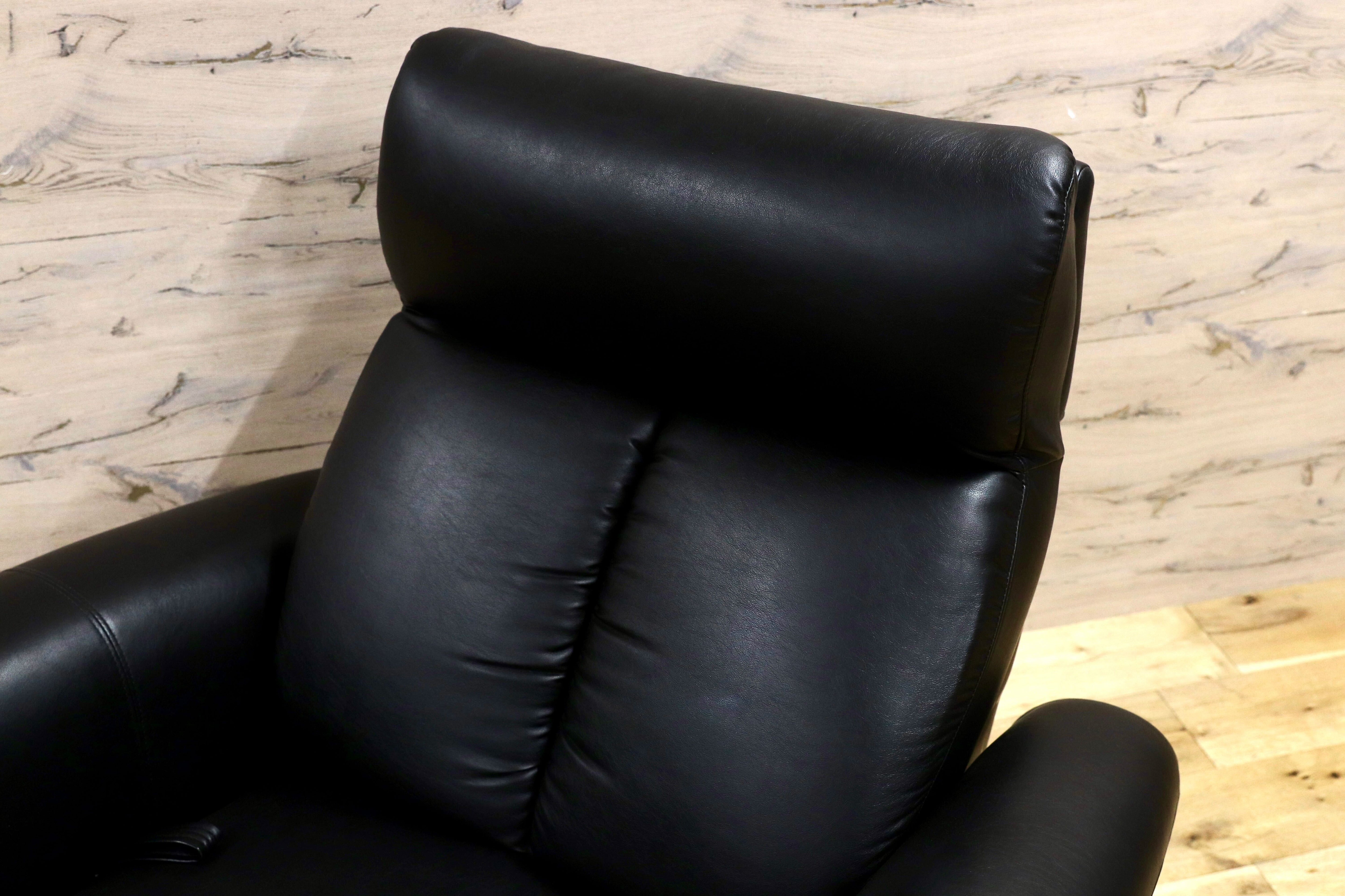 GMHK404○馬場家具 インターリバックス 1人掛けソファ シングルソファ ブラック モダン ラウンジチェア