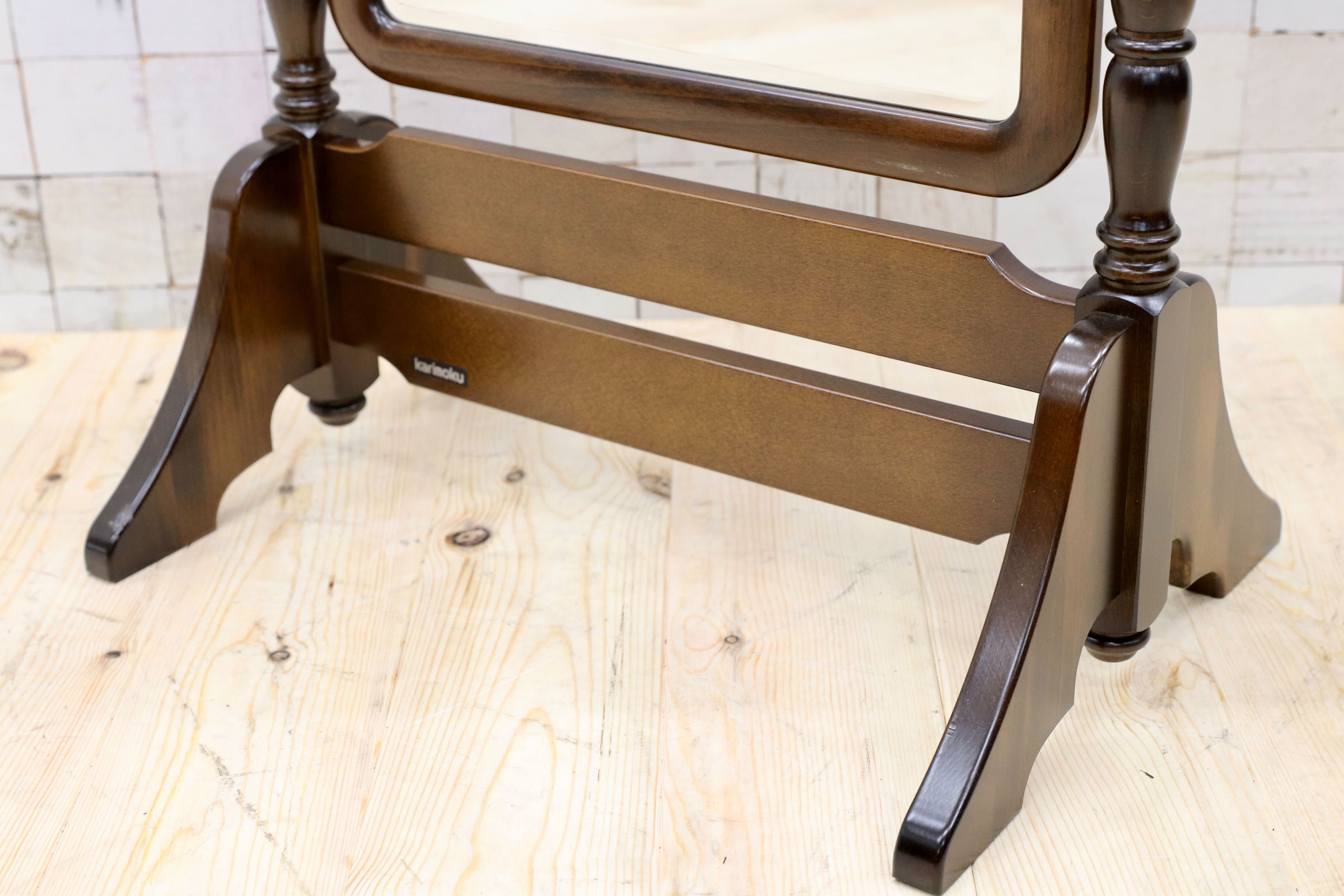 GMGT227○karimoku / カリモク コロニアル ミラー 姿見 全身鏡 スタンドミラー 店舗什器 定価8.7万 モデルルーム展示品