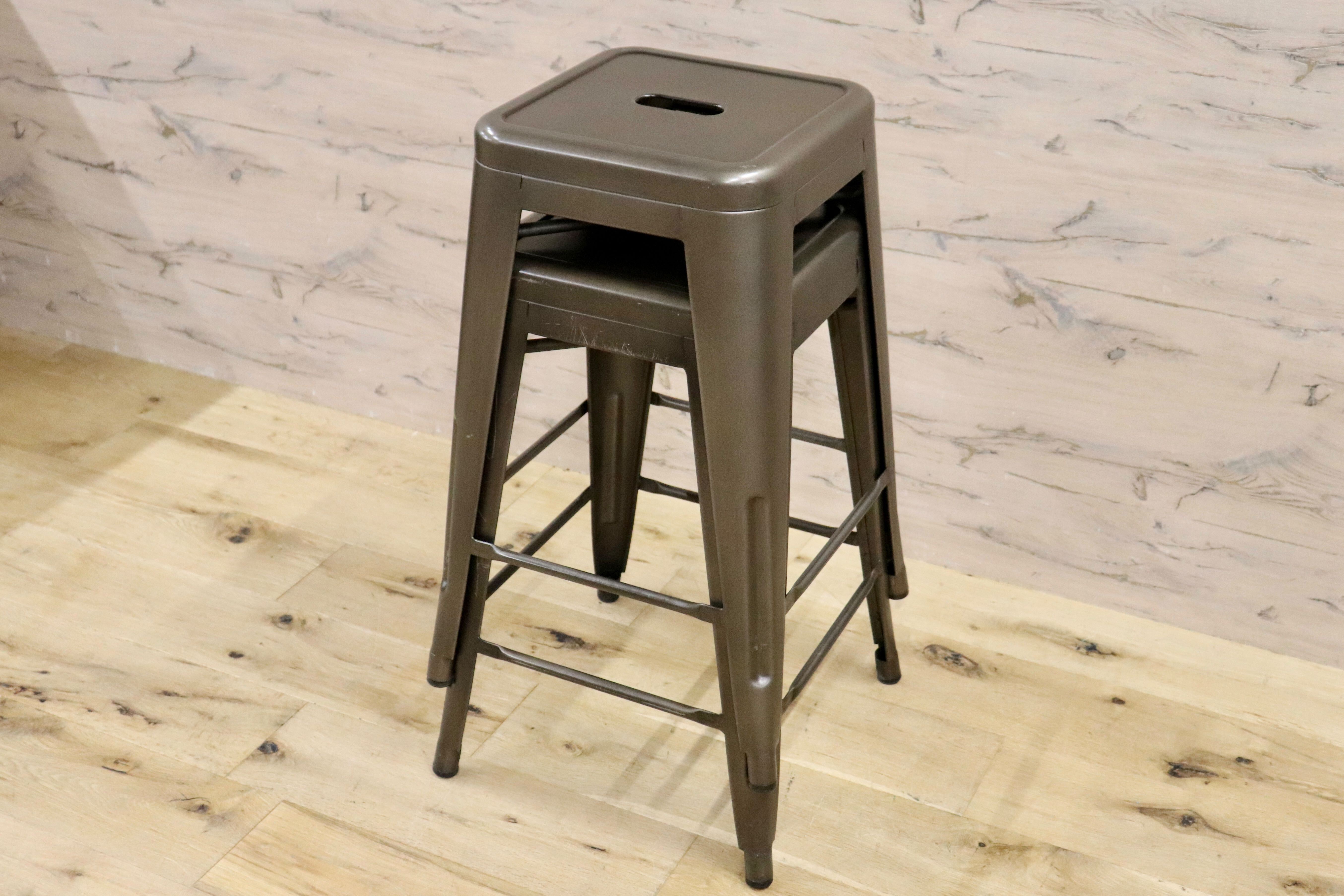 GMHN111B○Knot antiques / ノットアンティークス CRASH GATE クラッシュゲート ブリックチェア スツール 2脚セット スタッキング 関家具