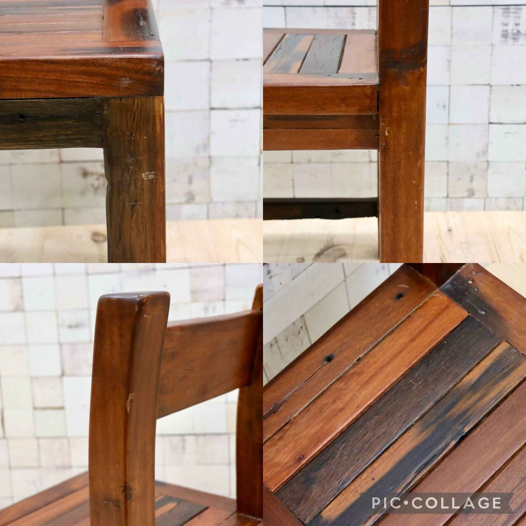 GMGK425D○アカシア 無垢材 サイドチェア ダイニングチェア 椅子 アジアン 民芸家具 ヴィンテージ リゾート バリ チェア